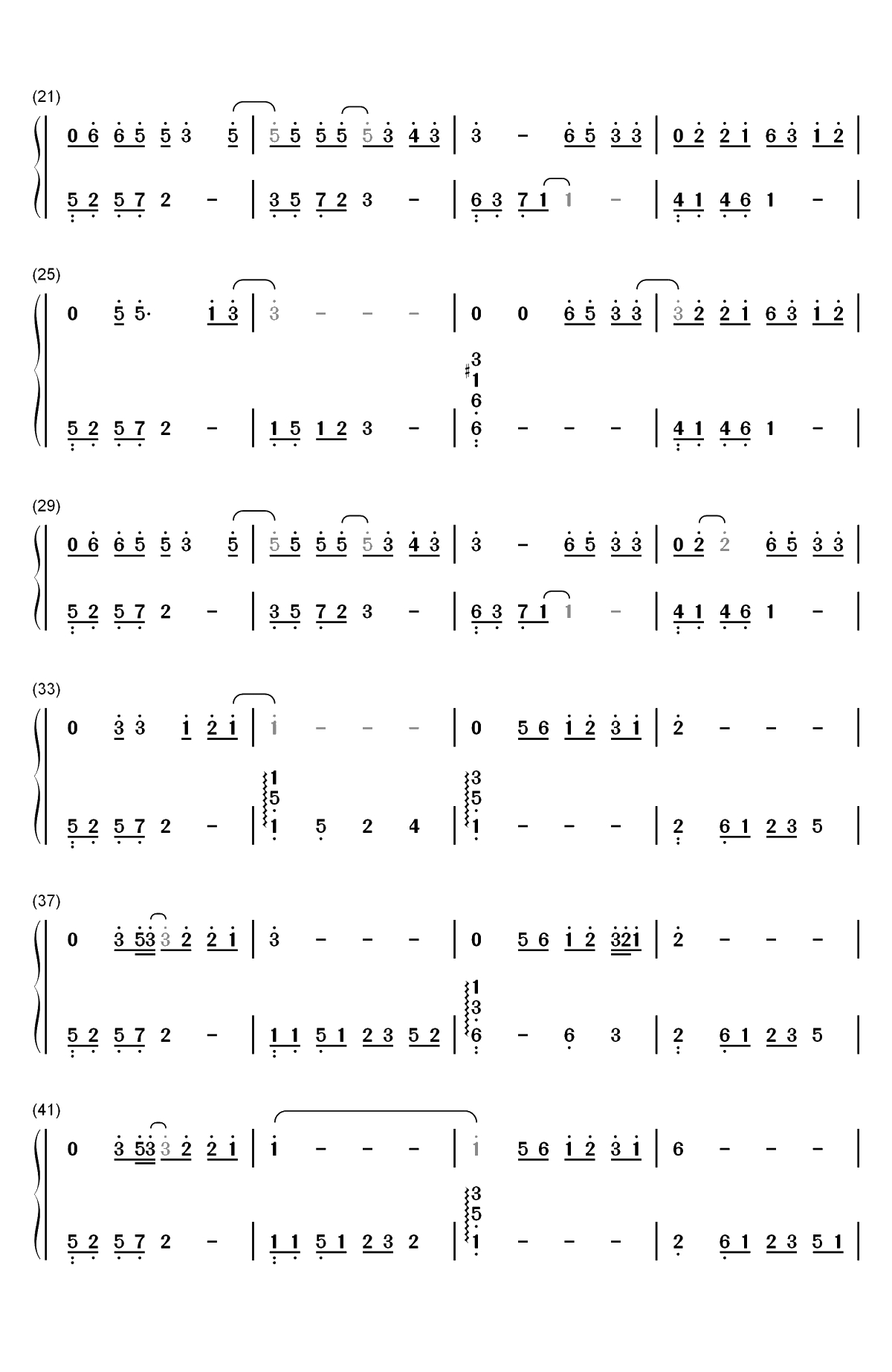 第三人称-北京女子图鉴插曲双手简谱预览2