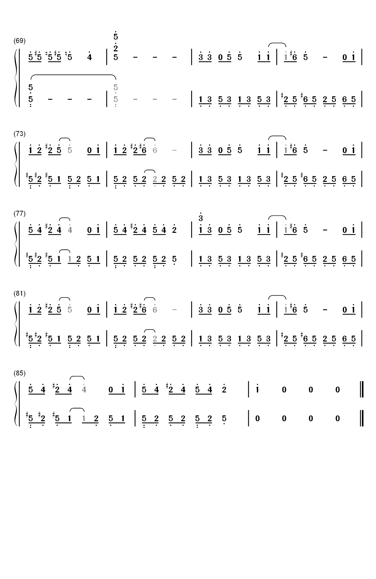 舞娘-蔡依林双手简谱预览4