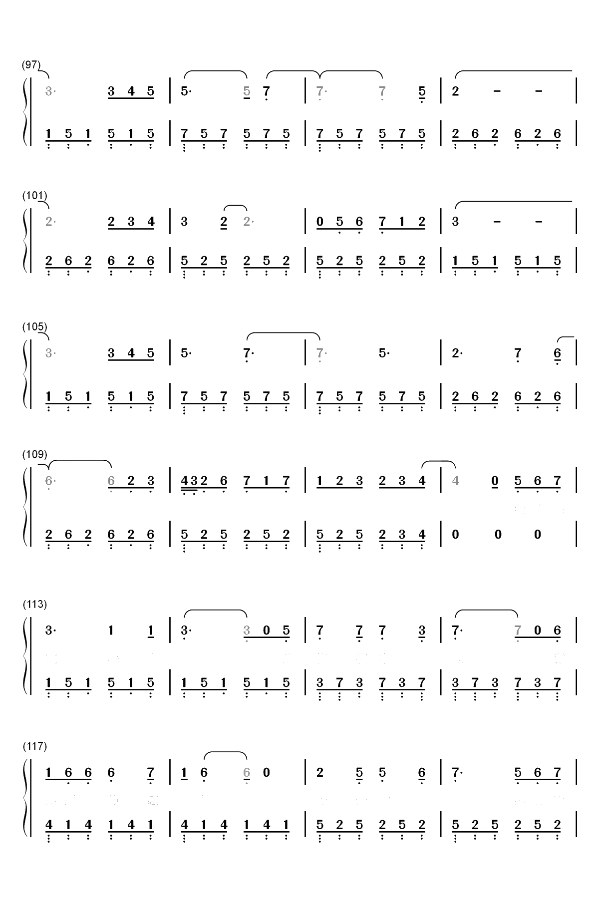 等自己-无限歌谣季第6期双手简谱预览6