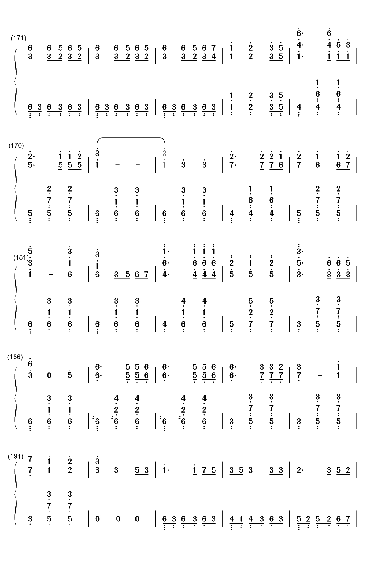 四季折の羽-鏡音リン 鏡音レン双手简谱预览7