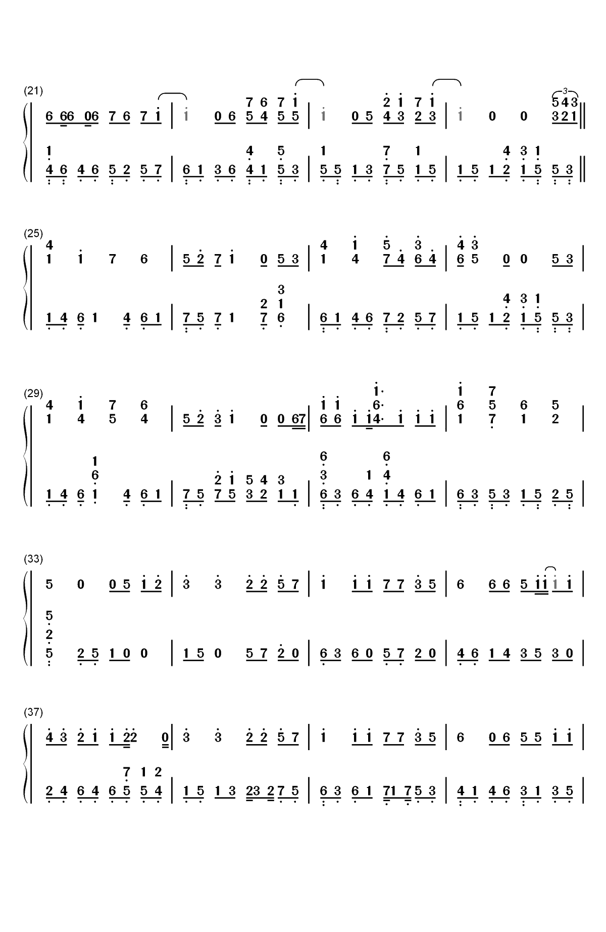 君に贈る詩-DUFF双手简谱预览2