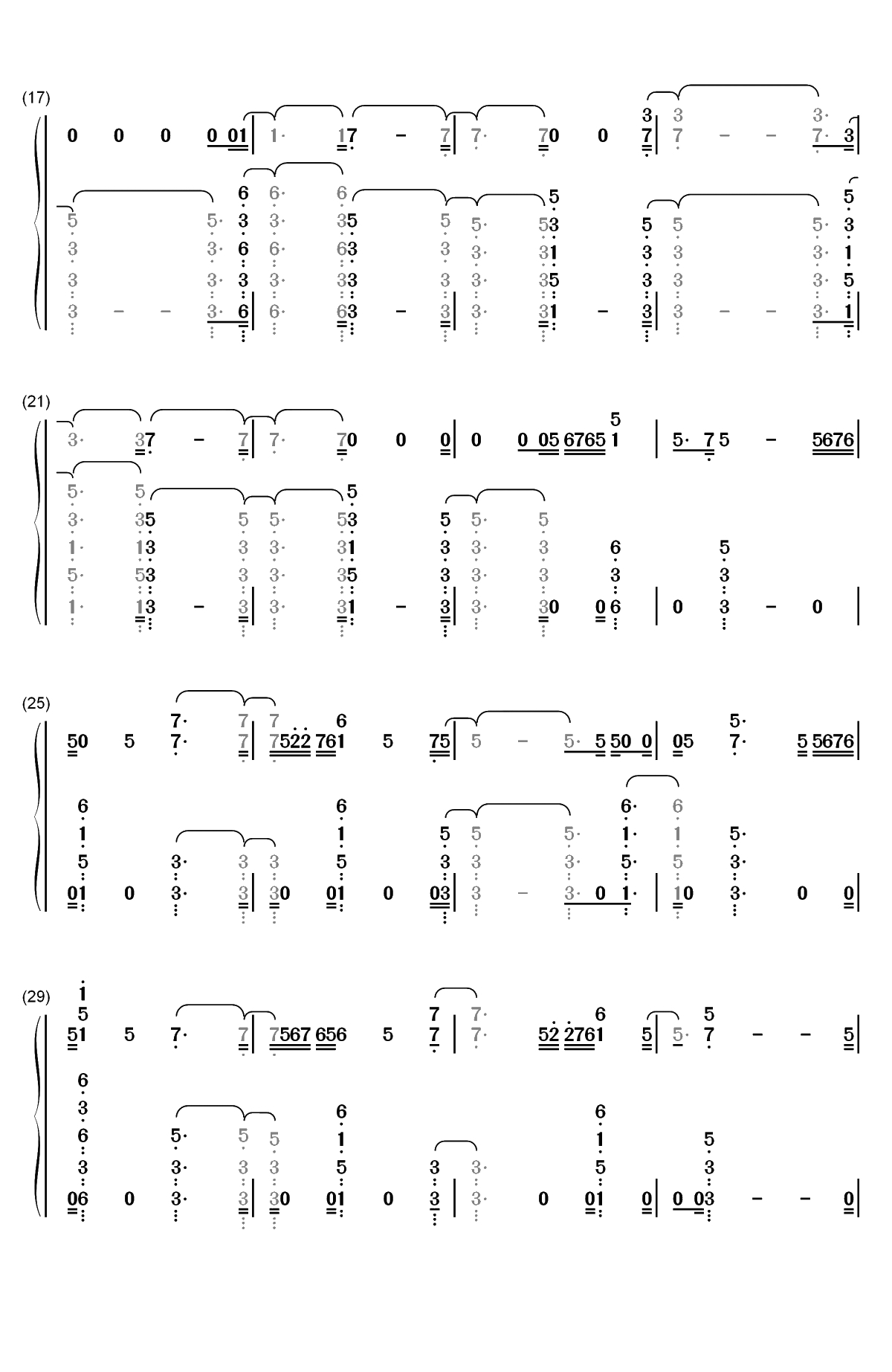 Let You Down-NF双手简谱预览2