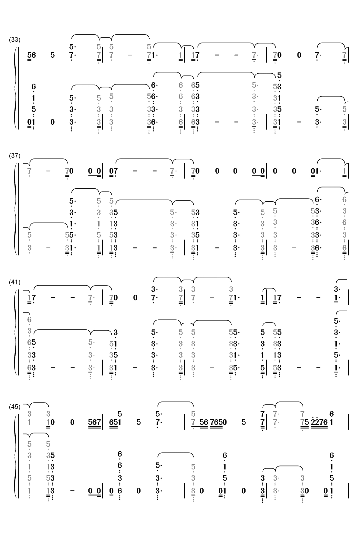 Let You Down-NF双手简谱预览3
