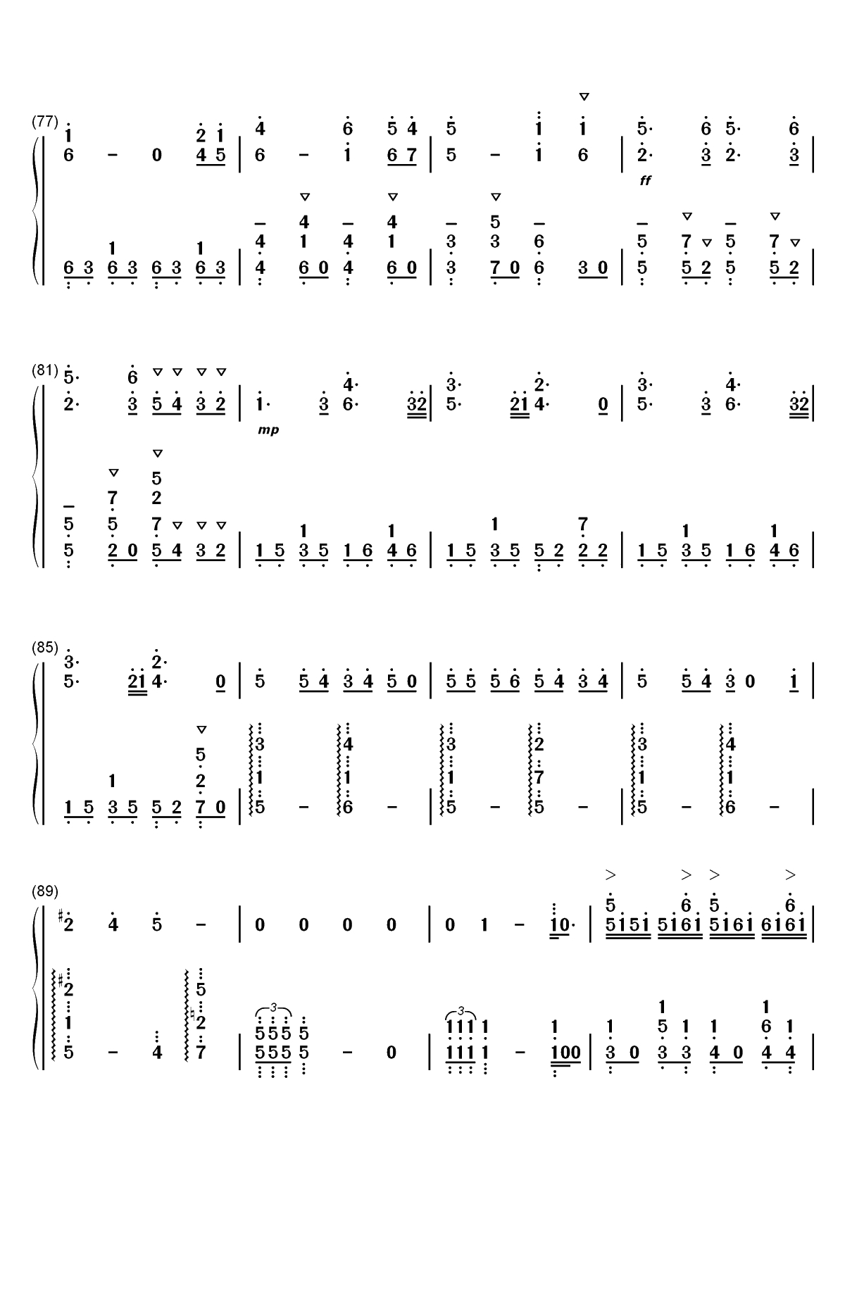 先生あのね-工作细胞OST双手简谱预览5