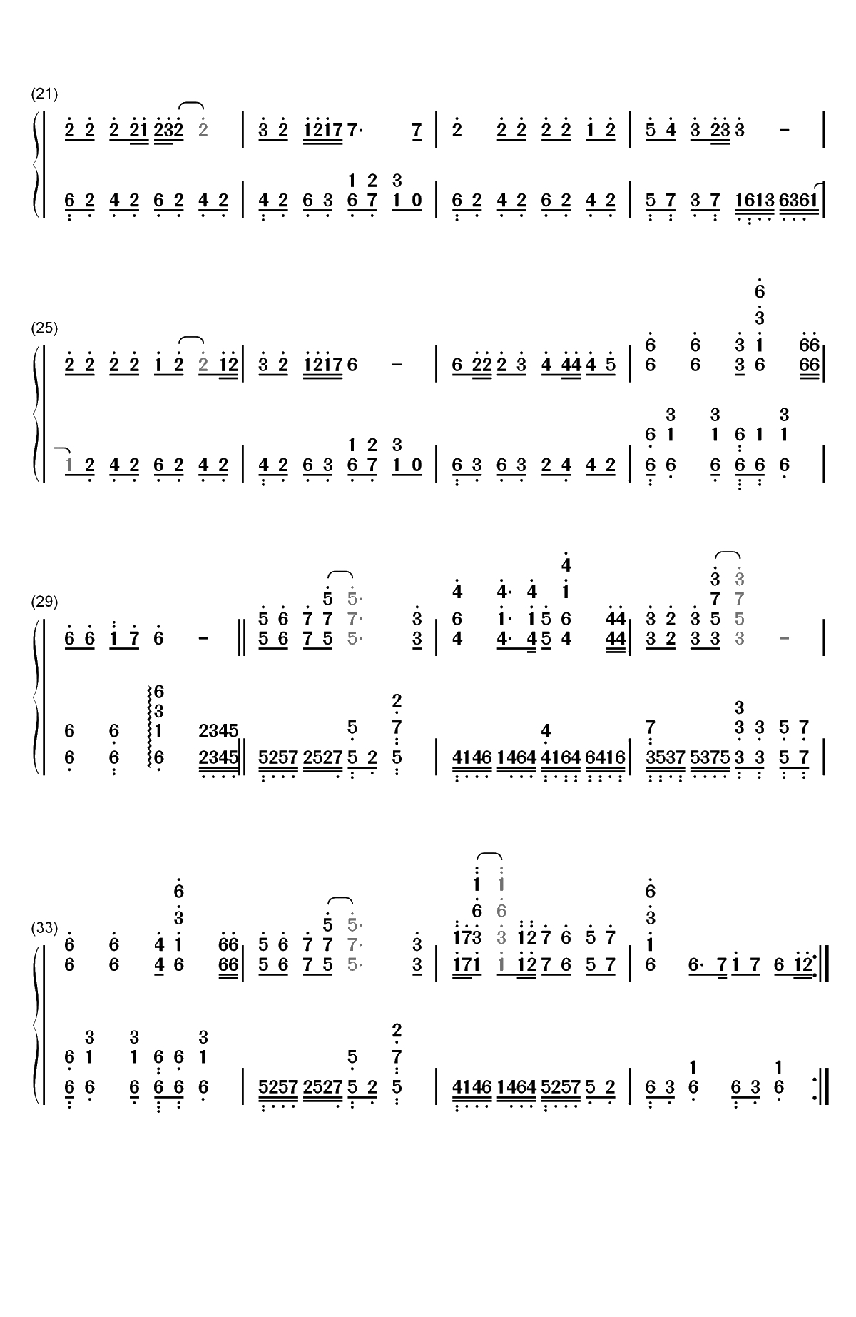 星星点灯-郑智化双手简谱预览2