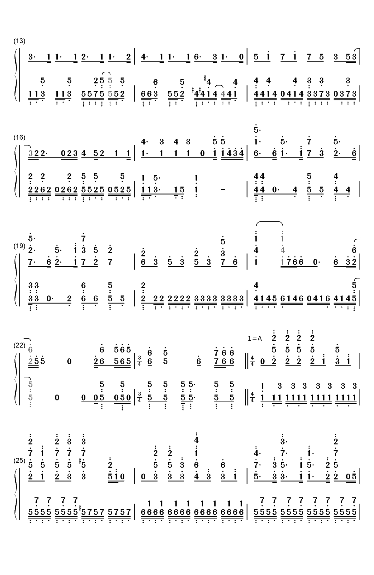 360°星のオーケストラ-昴宿七星OP双手简谱预览2
