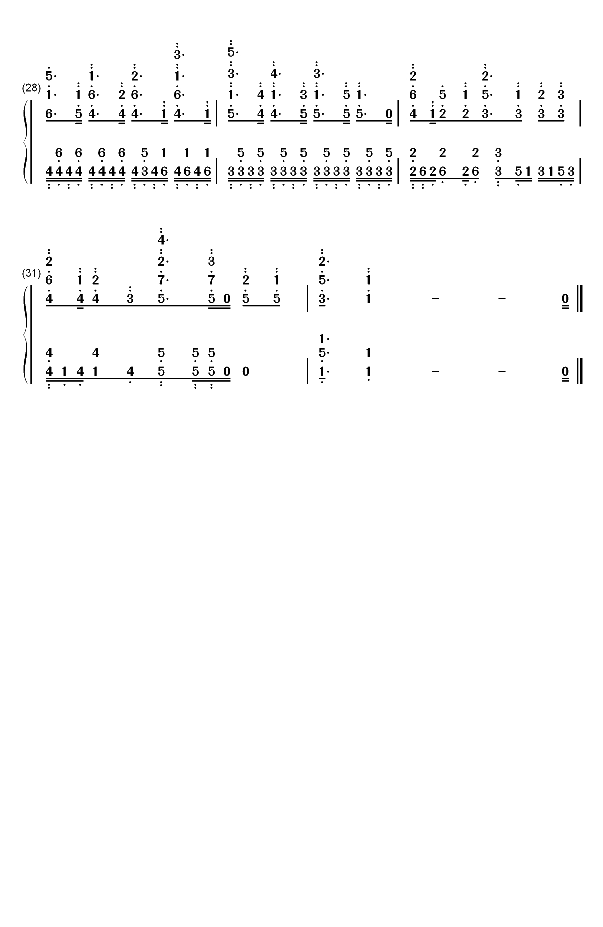 360°星のオーケストラ-昴宿七星OP双手简谱预览3