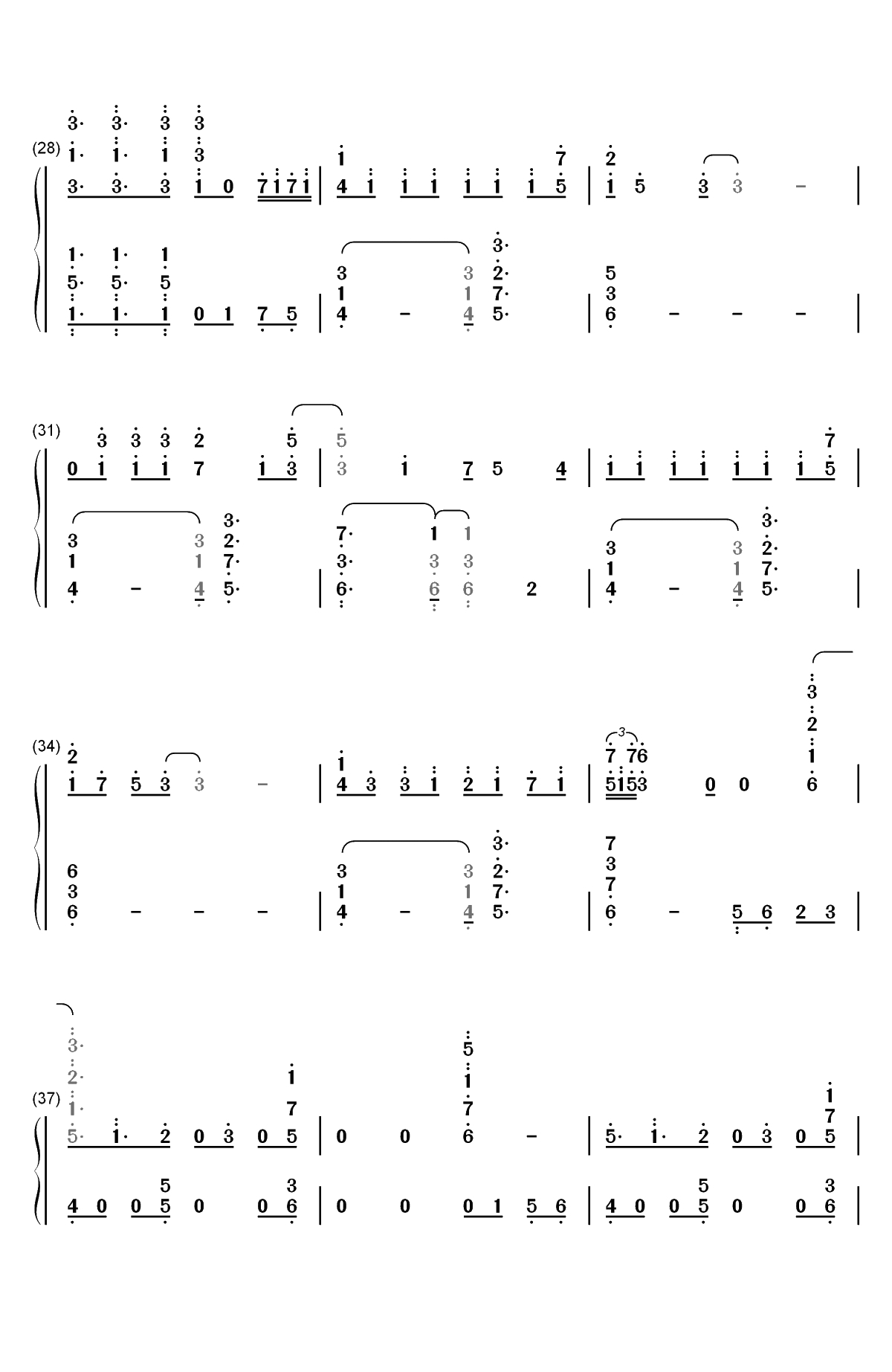 Katharsis-东京喰种re OP2双手简谱预览4