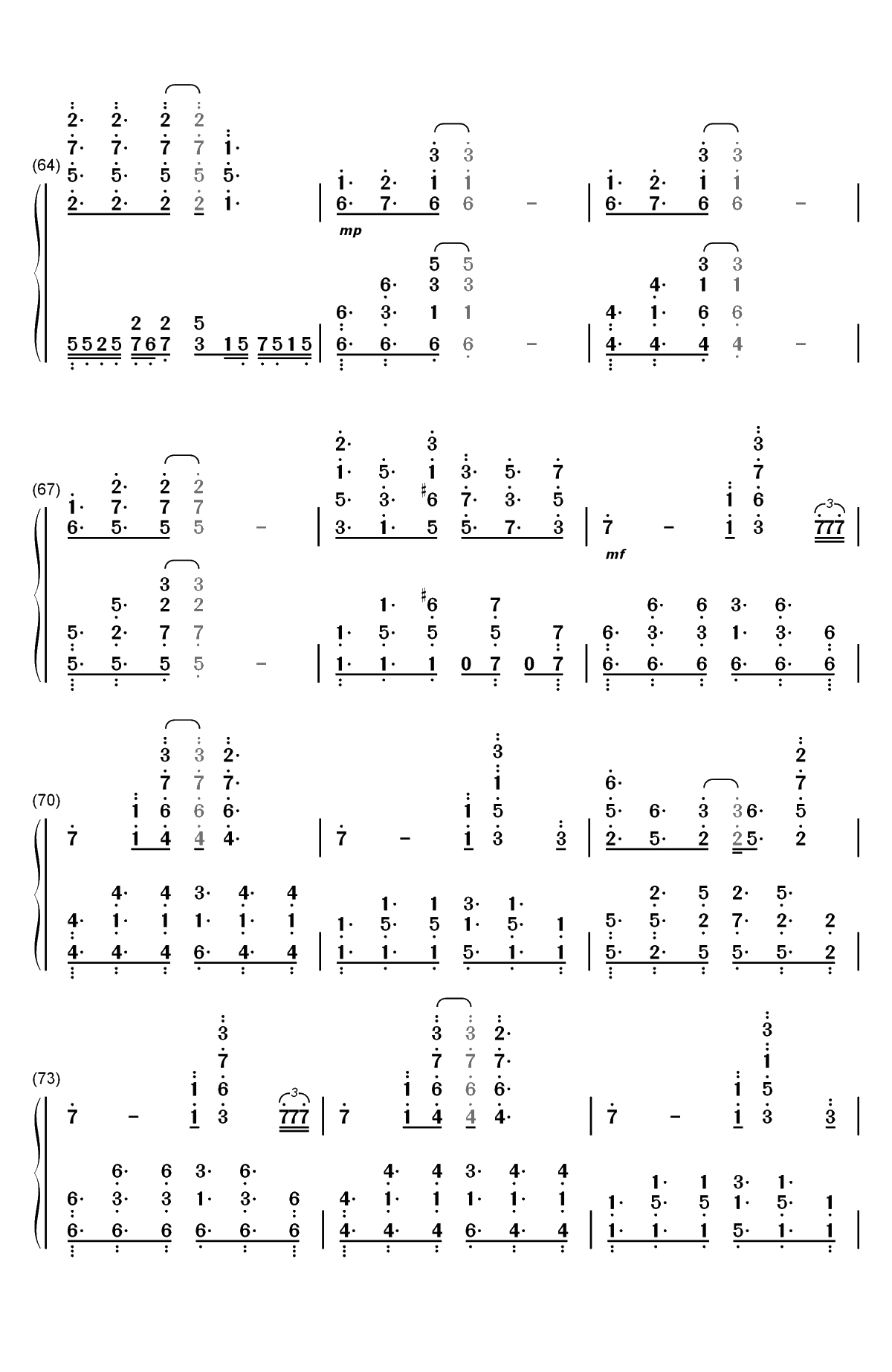 Katharsis-东京喰种re OP2双手简谱预览7