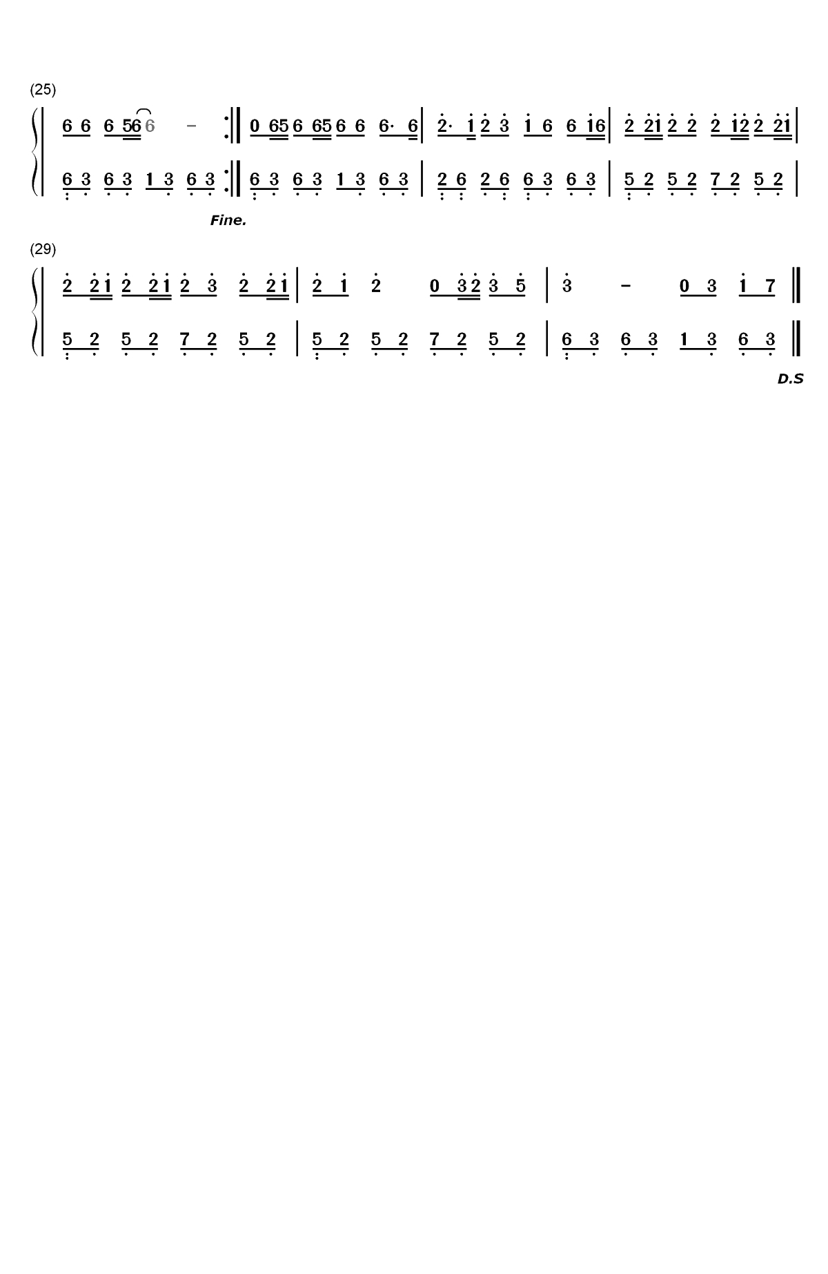 夜之光-我走过夜夜夜的黑做的梦梦梦最真-抖音热歌双手简谱预览2