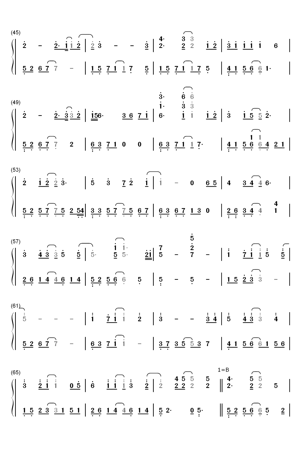 因为遇见你-王源双手简谱预览3