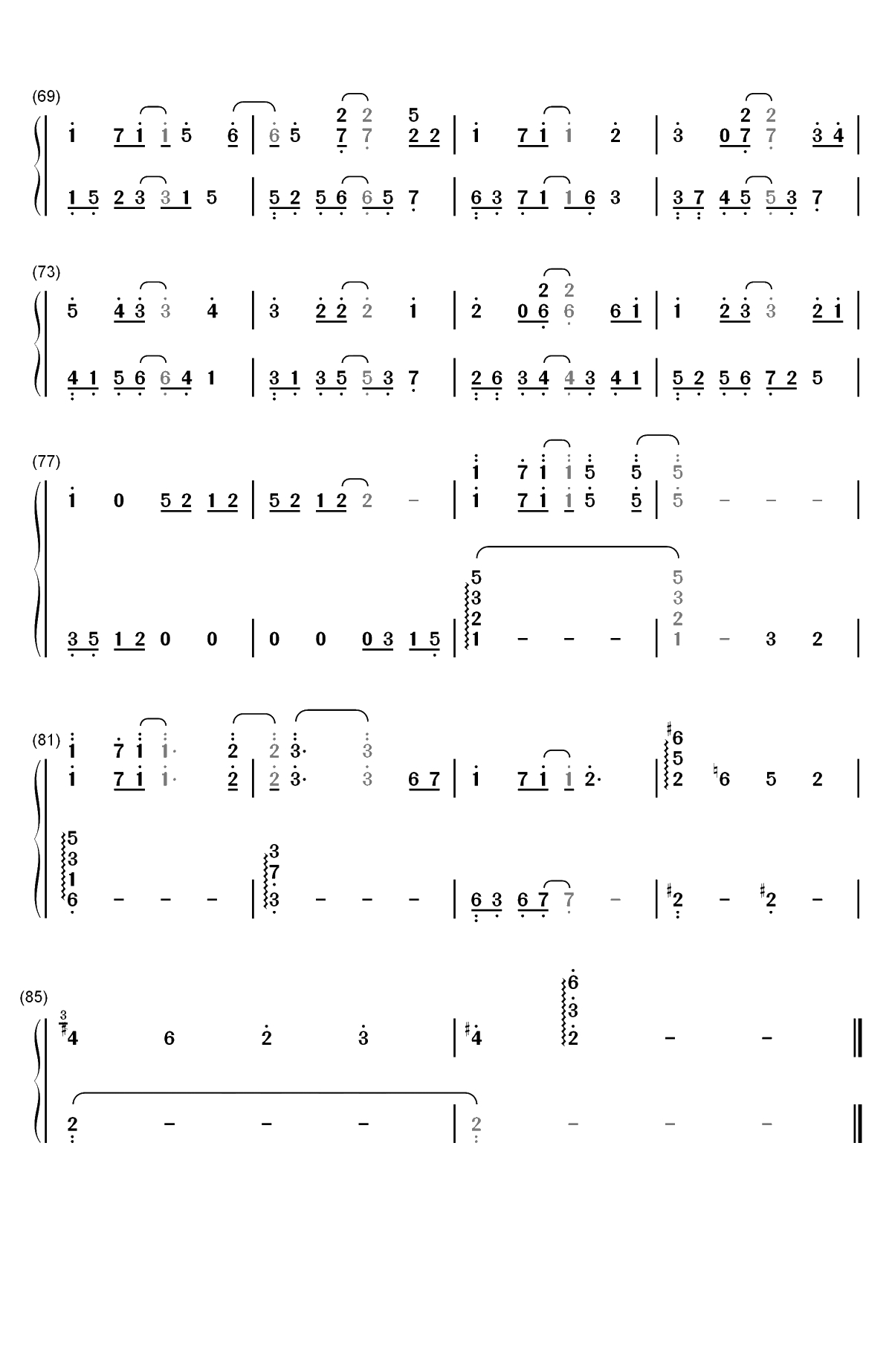 因为遇见你-王源双手简谱预览4