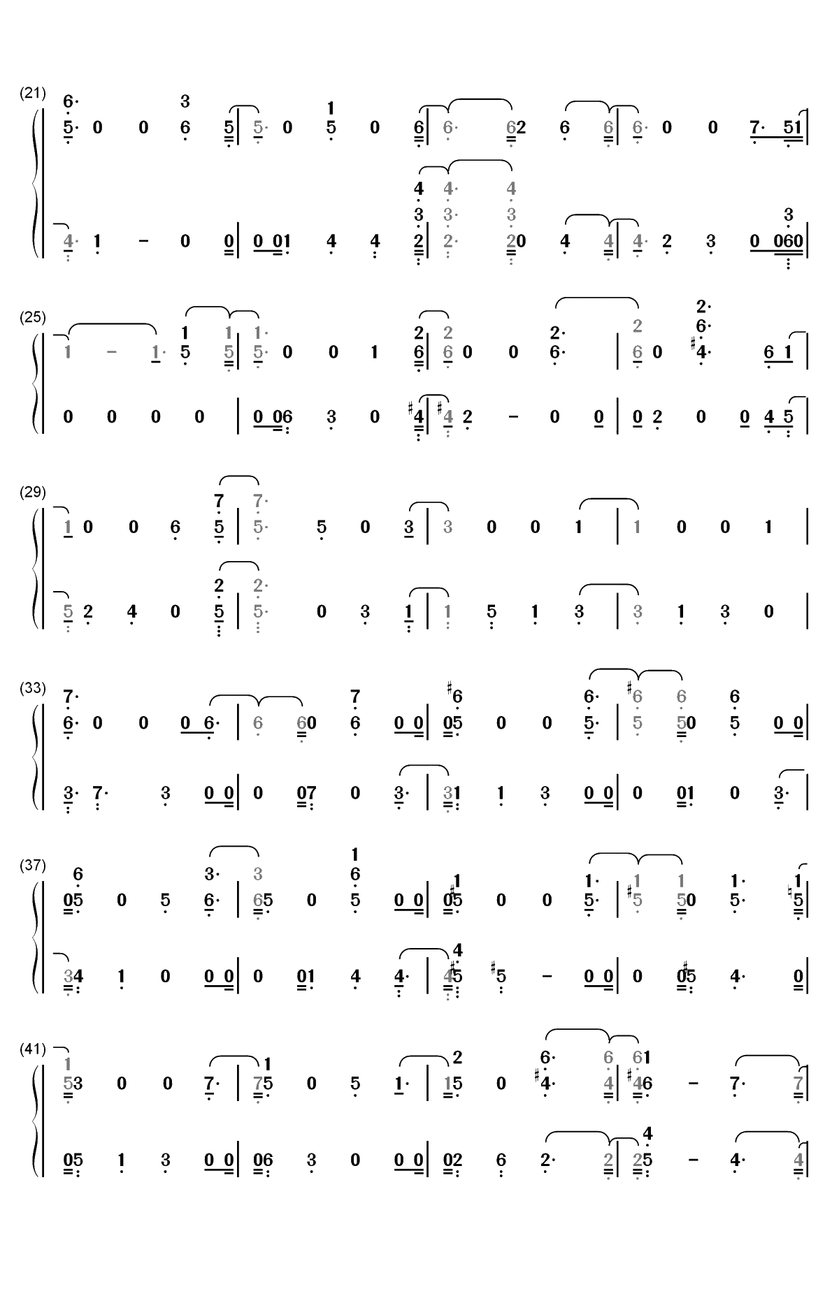 Love You Anymore-Michael Buble双手简谱预览2