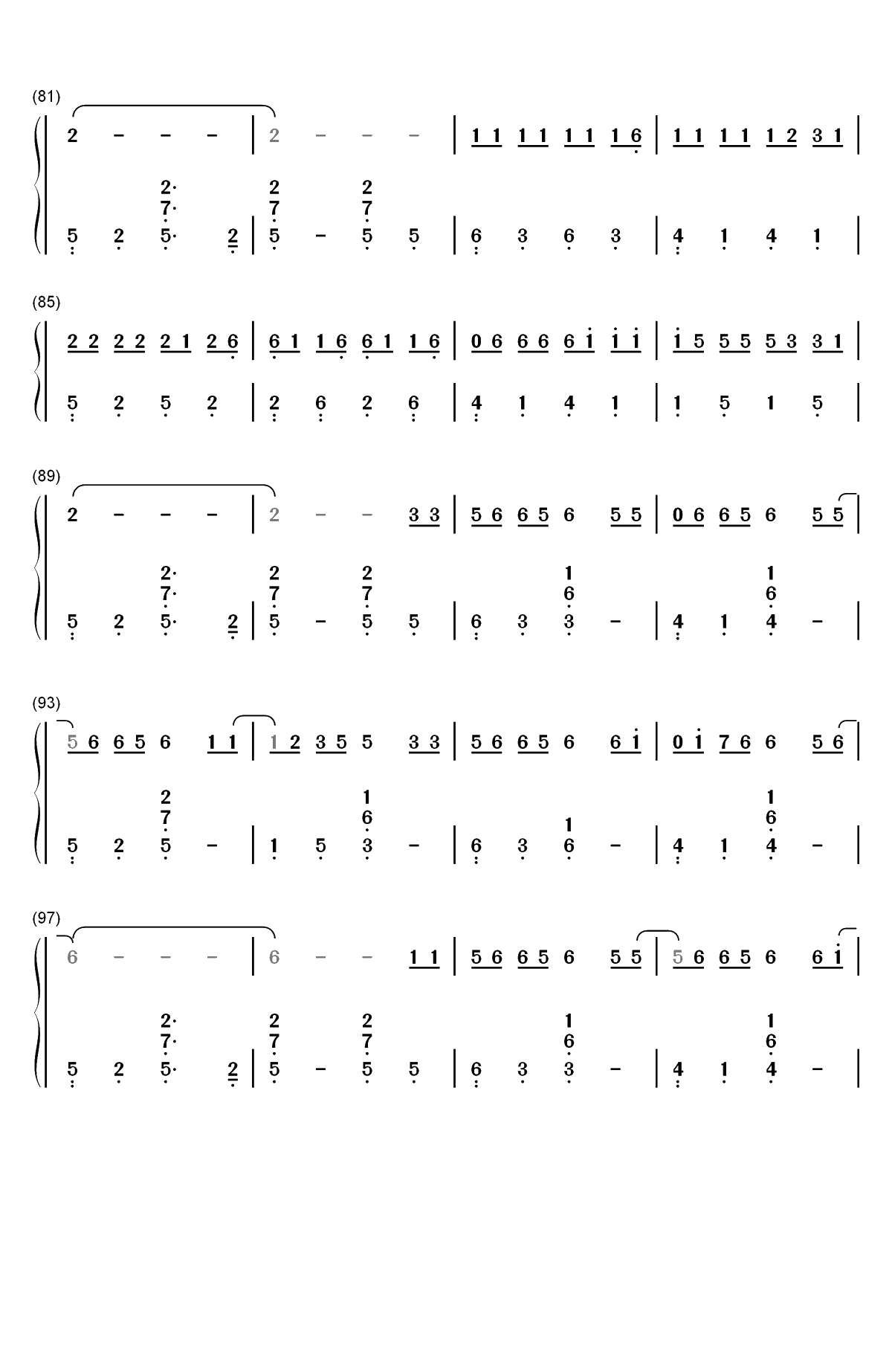 生僻字-完整版-抖音爆火双手简谱预览5
