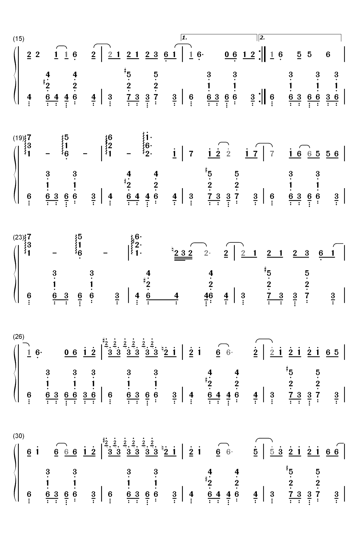 流浪诗人-周杰伦双手简谱预览2