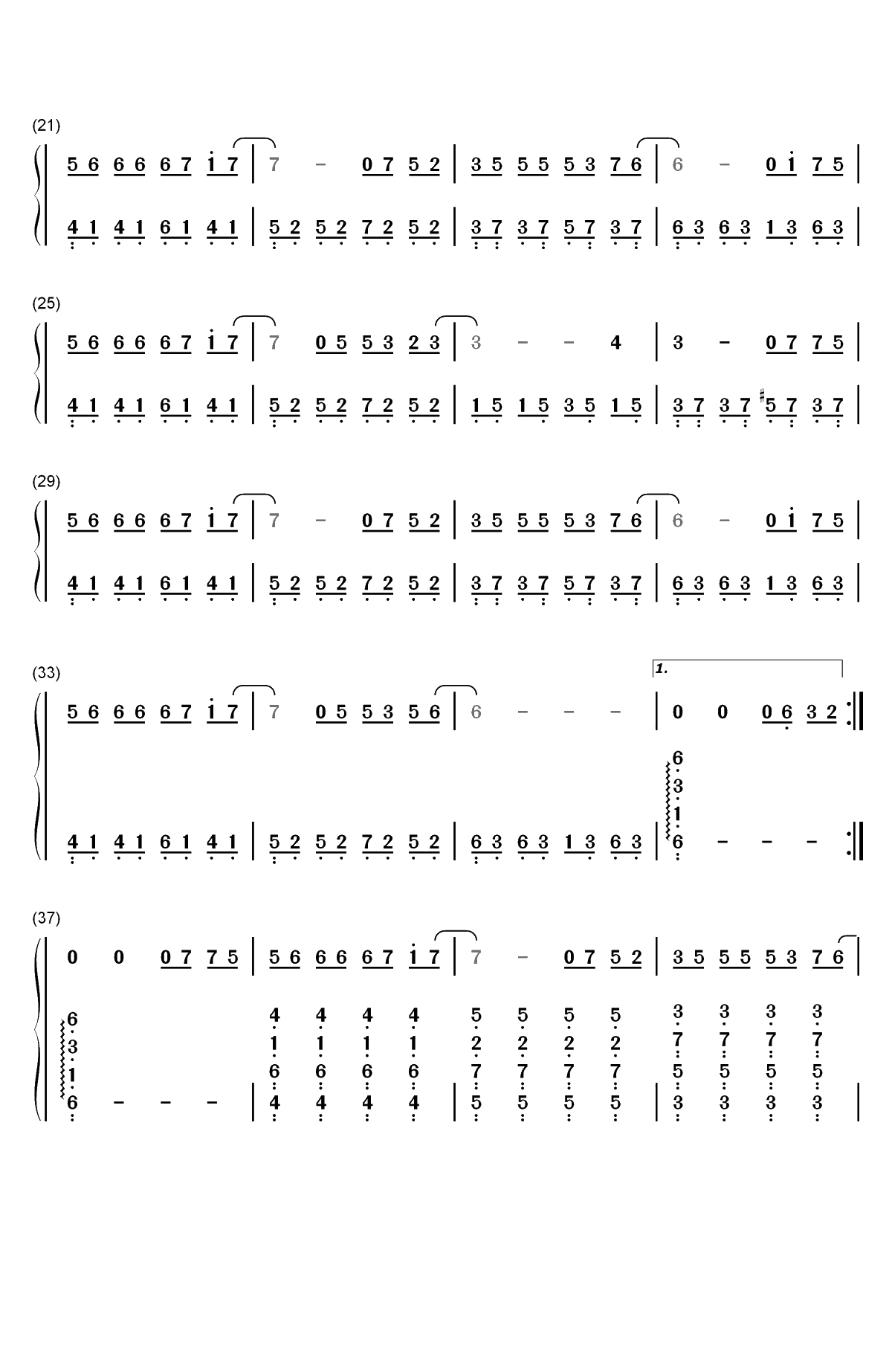你会遇见更好的人-离开我你会遇见更好的人我已经失去恋人这个身份双手简谱预览2
