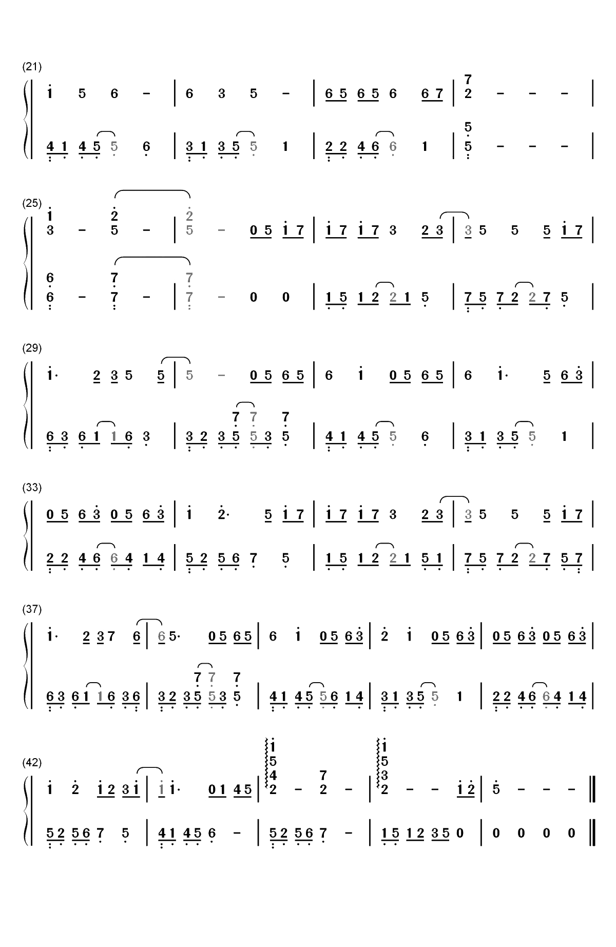 岁月神偷-抒情版双手简谱预览2