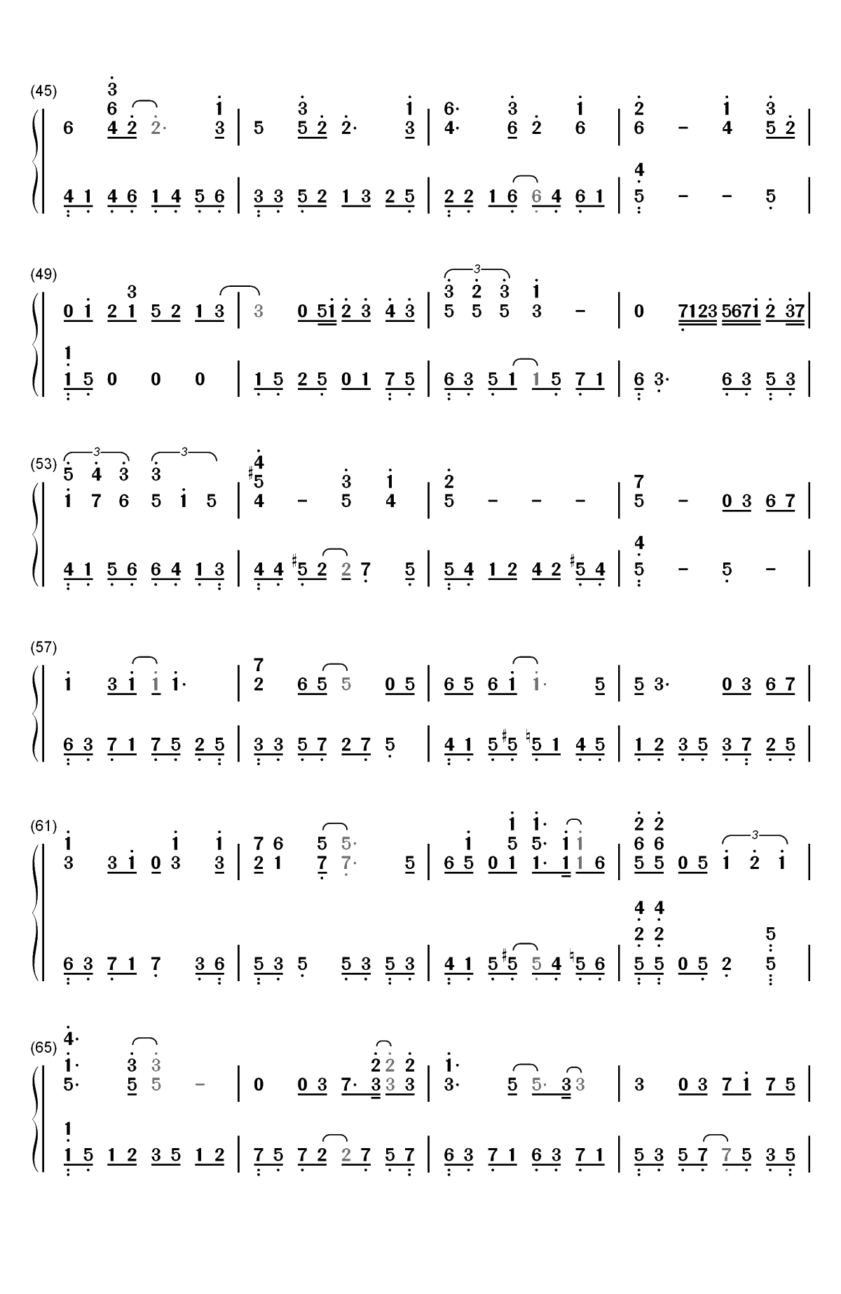 心如刀割-张学友双手简谱预览3