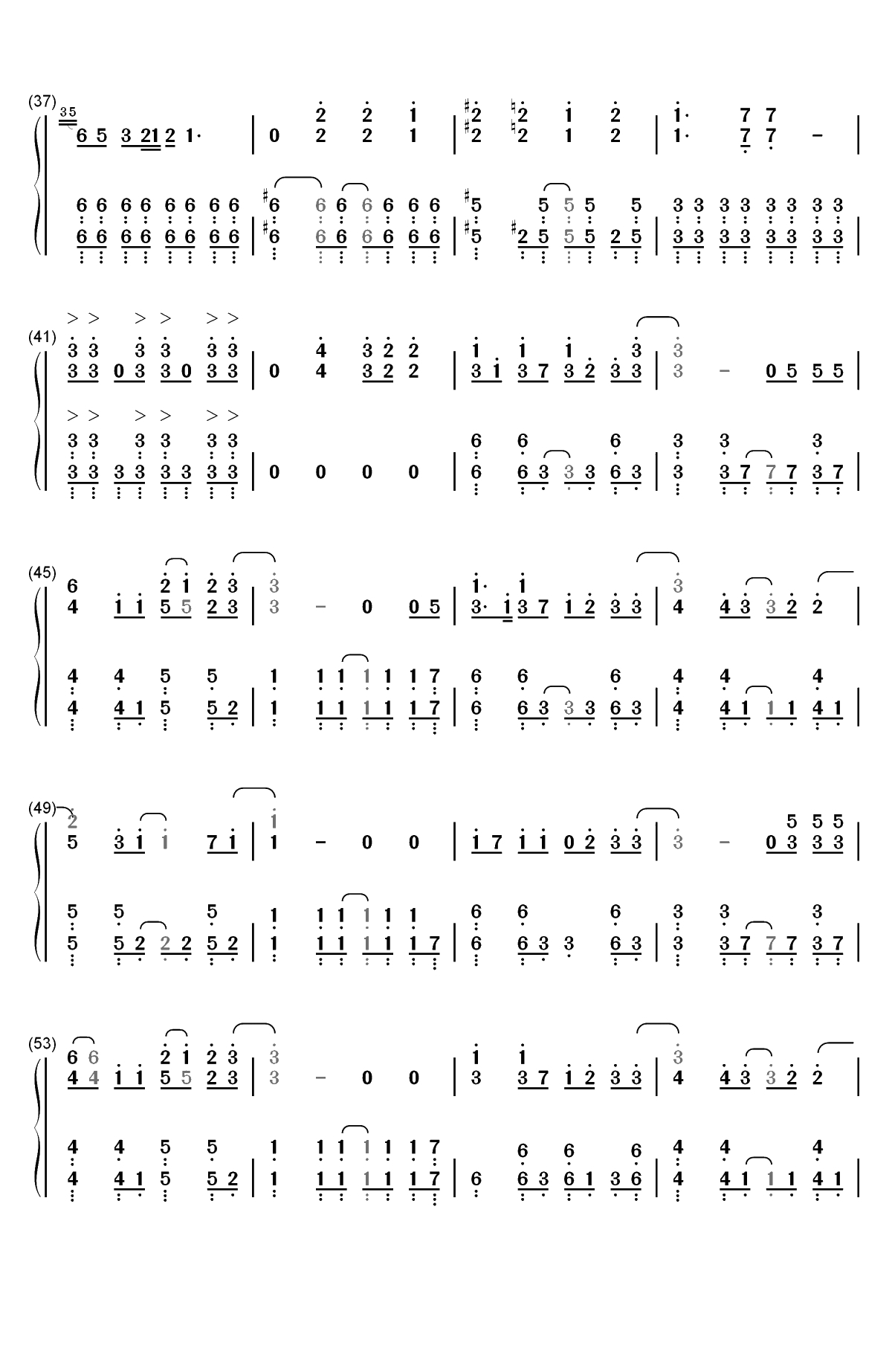 さよならエレジー-终结一吻主题曲双手简谱预览3