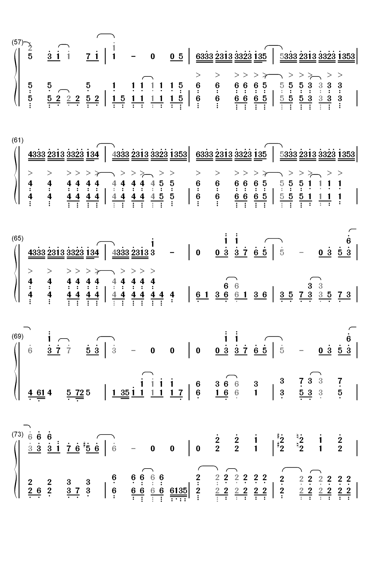 さよならエレジー-终结一吻主题曲双手简谱预览4