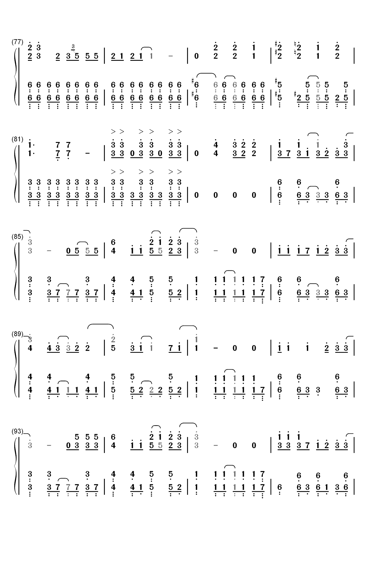 さよならエレジー-终结一吻主题曲双手简谱预览5