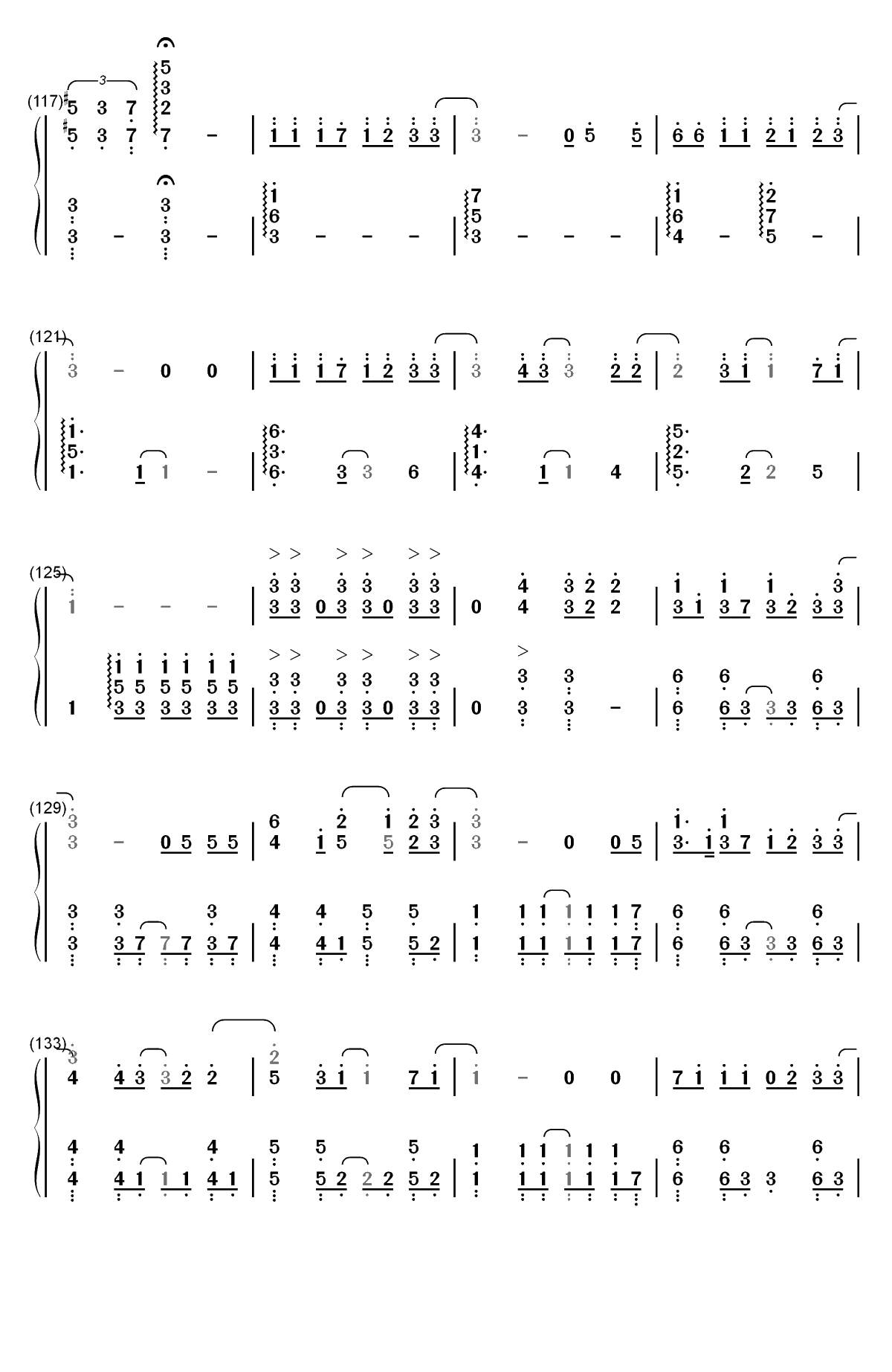 さよならエレジー-终结一吻主题曲双手简谱预览7