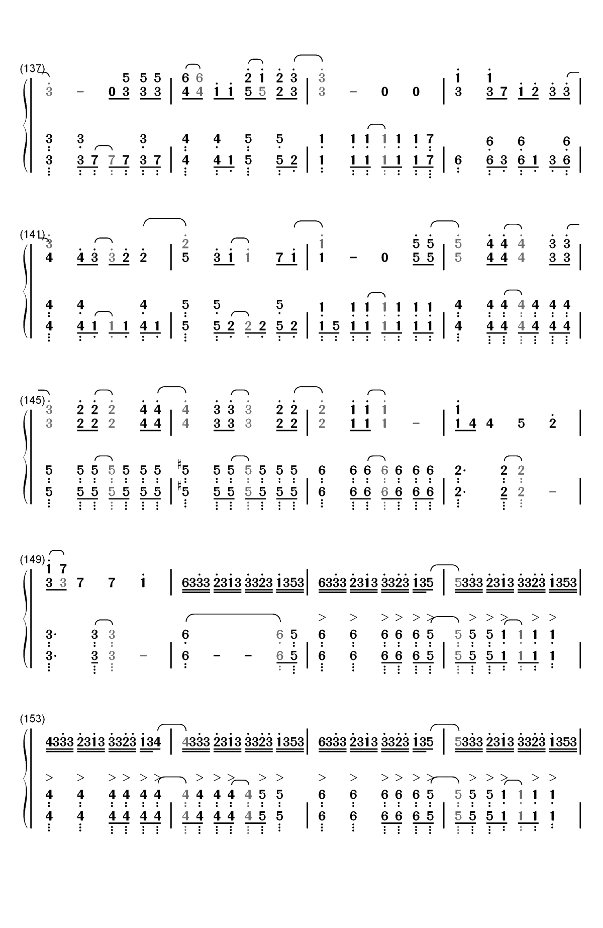 さよならエレジー-终结一吻主题曲双手简谱预览8