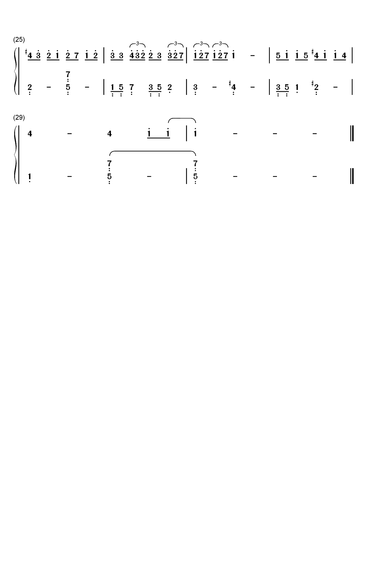 慢慢喜欢你-超级简单版双手简谱预览2