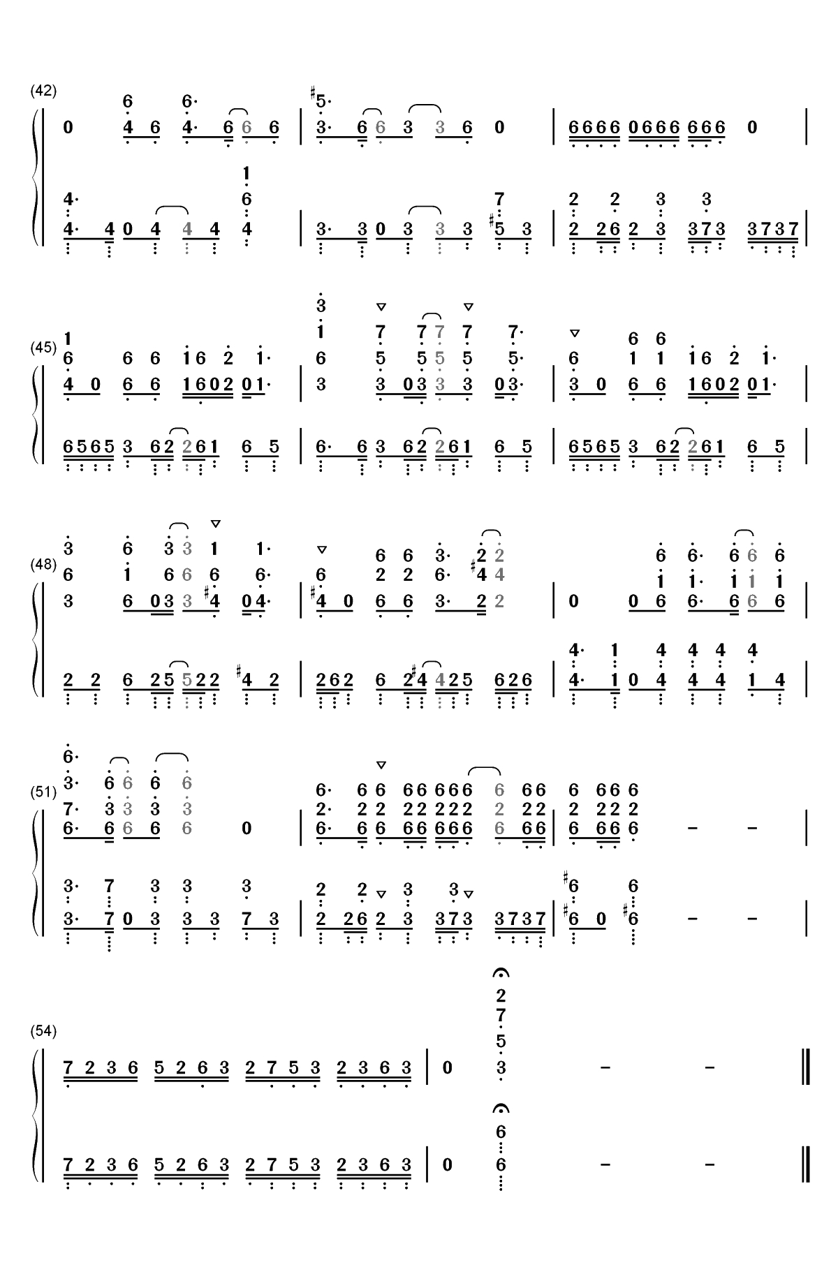 コノユビトマレ-狂赌之渊××OP双手简谱预览4