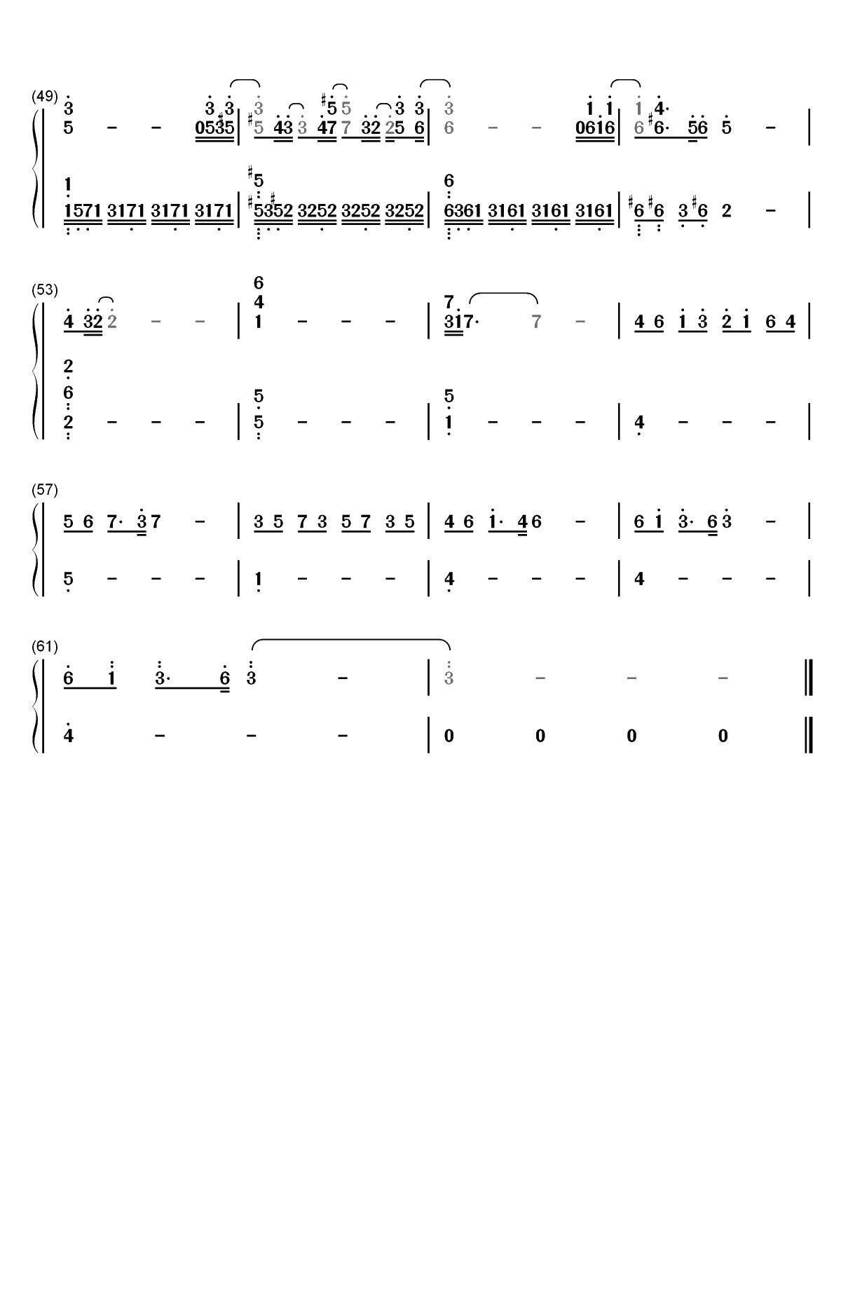 没有意外-释放内心独白双手简谱预览3