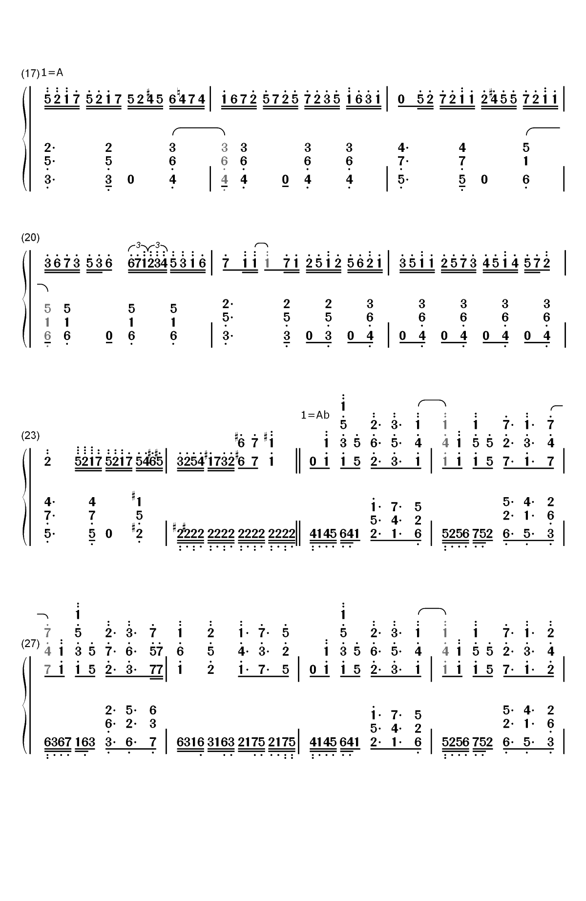 Colorful Wing-飞翔吧战机少女ED双手简谱预览2