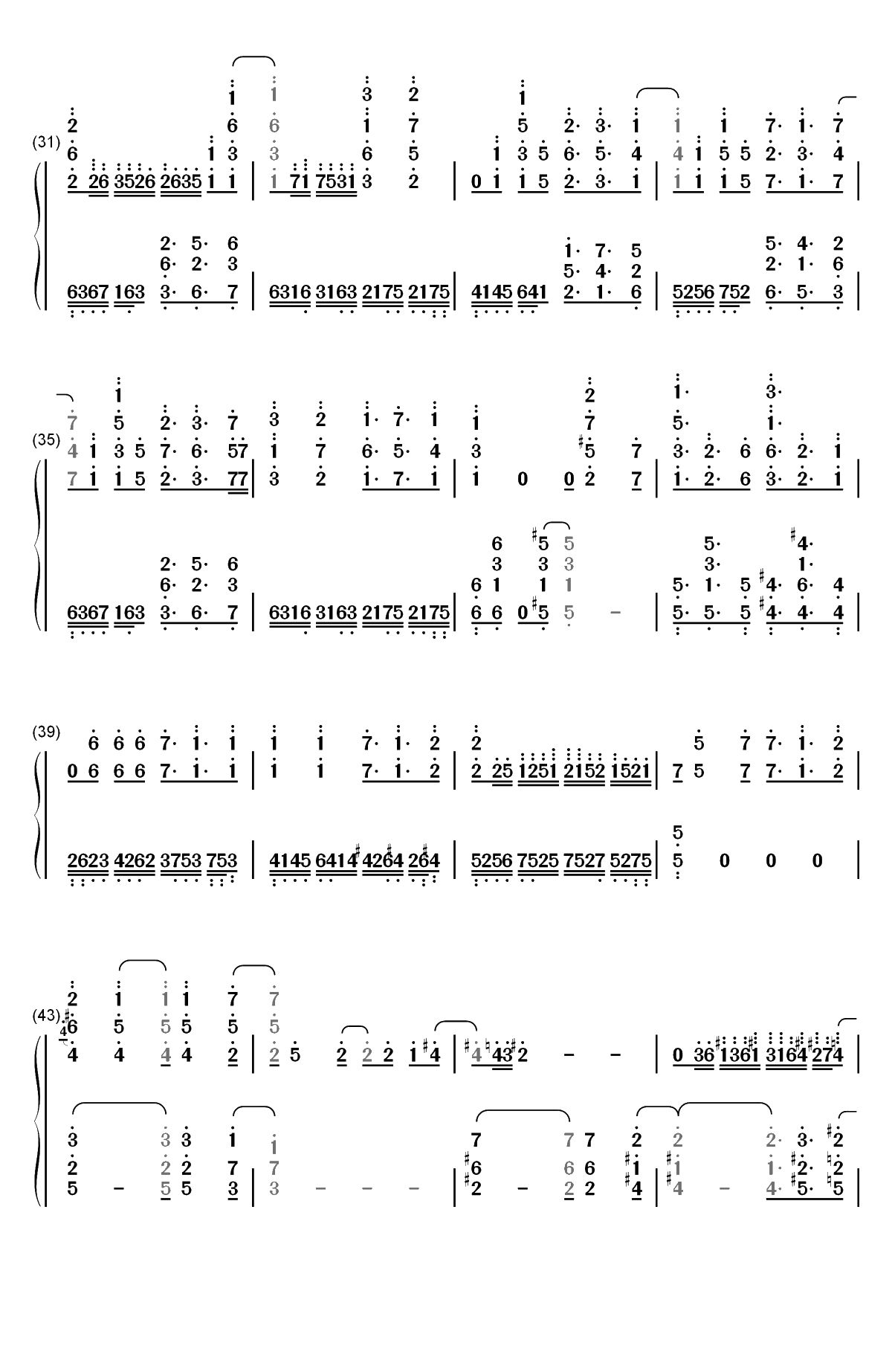 Colorful Wing-飞翔吧战机少女ED双手简谱预览3