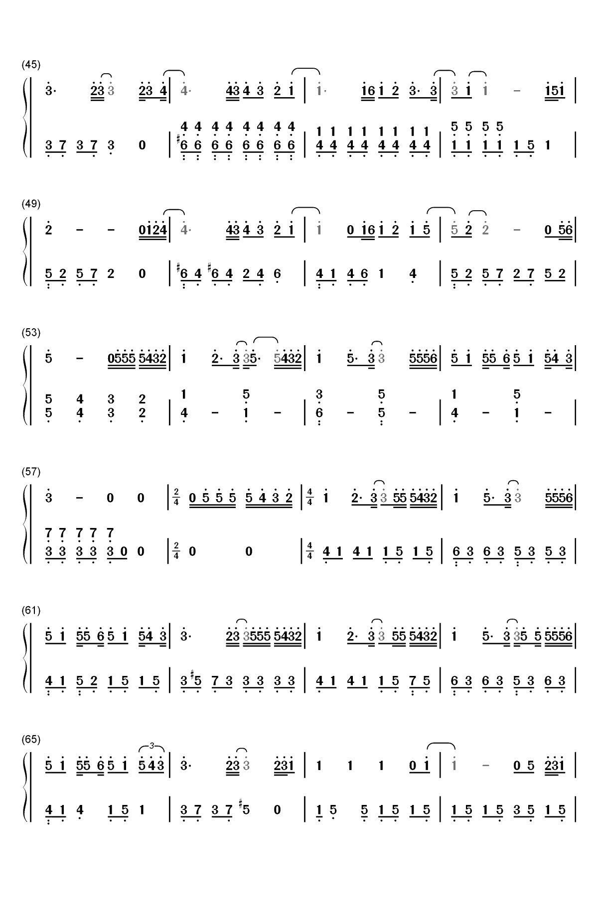 蜂鸟-我在北京等你主题曲双手简谱预览3