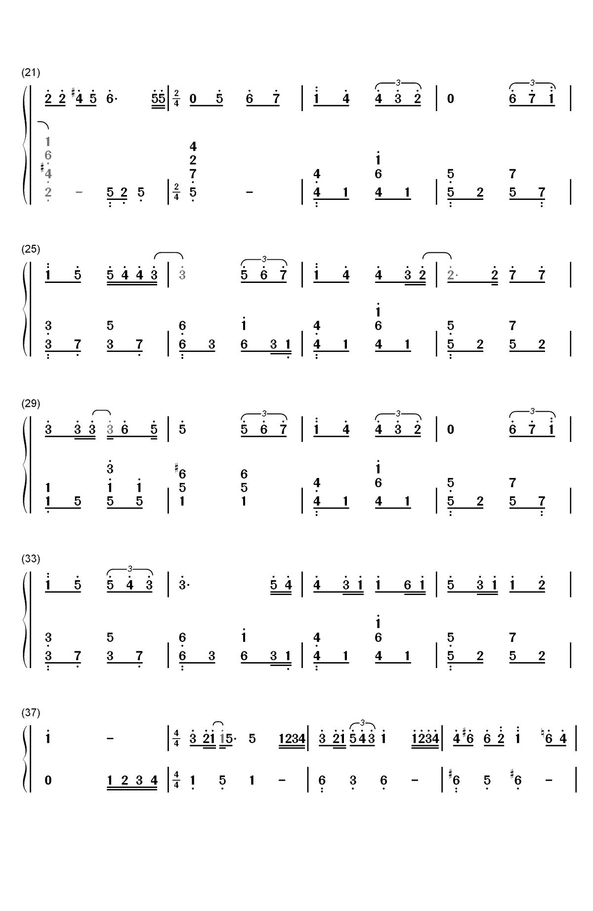 孤单心事-终极一班插曲双手简谱预览2