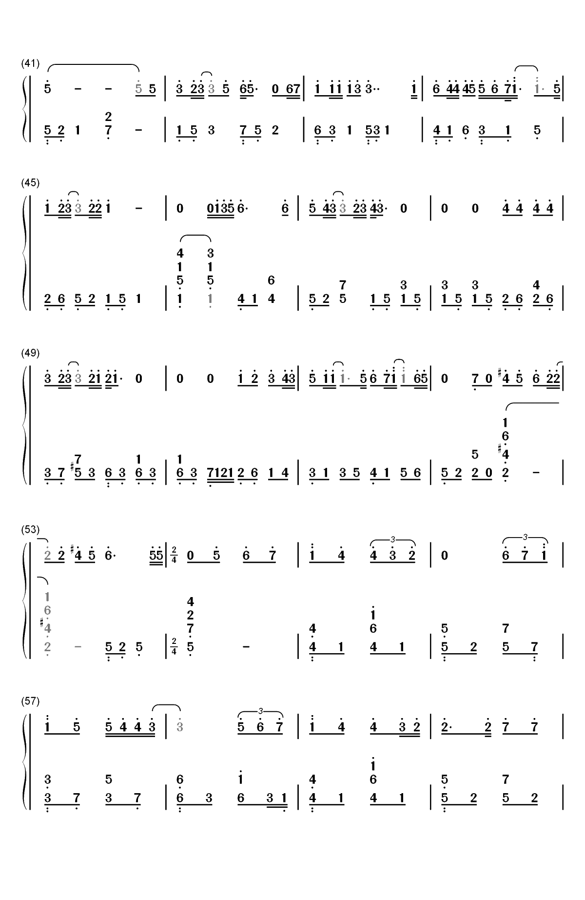 孤单心事-终极一班插曲双手简谱预览3