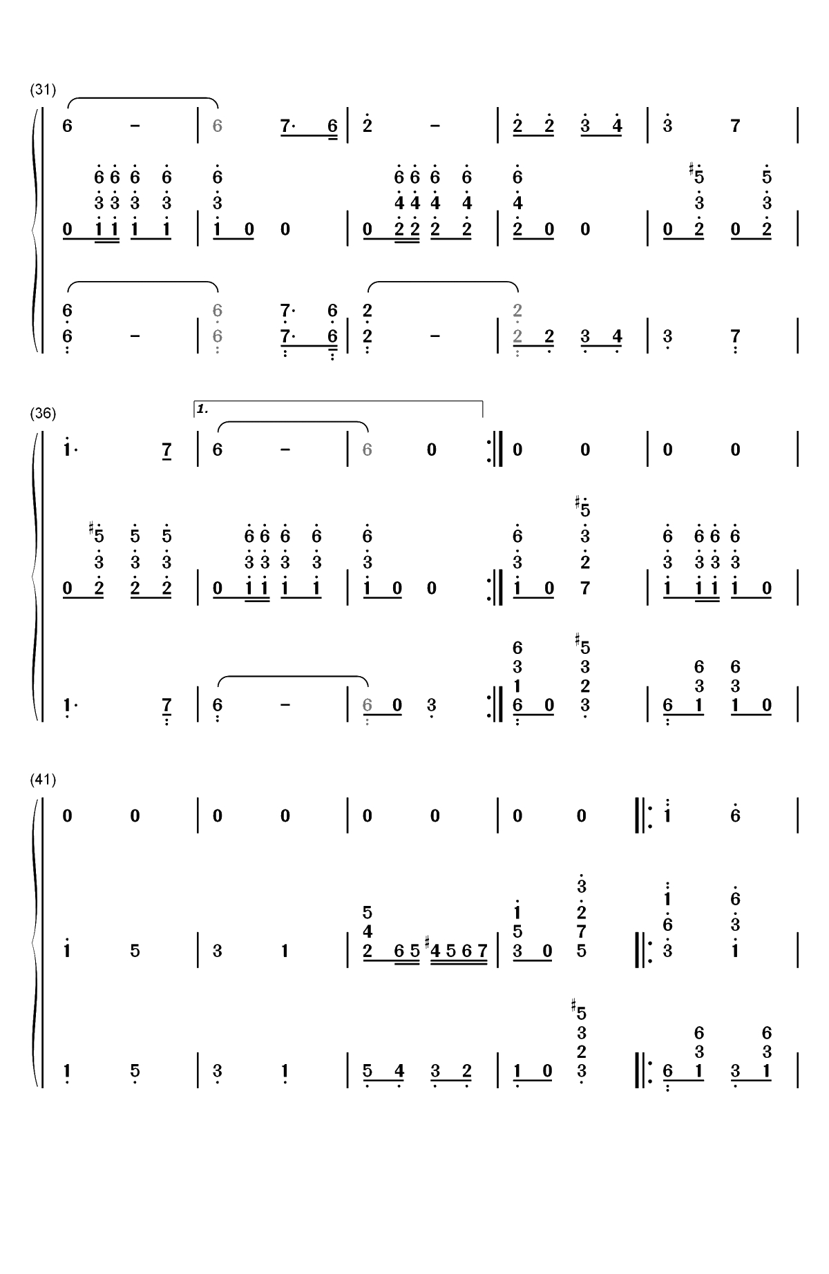 斯拉夫女人的告别-斯拉夫送行曲双手简谱预览3