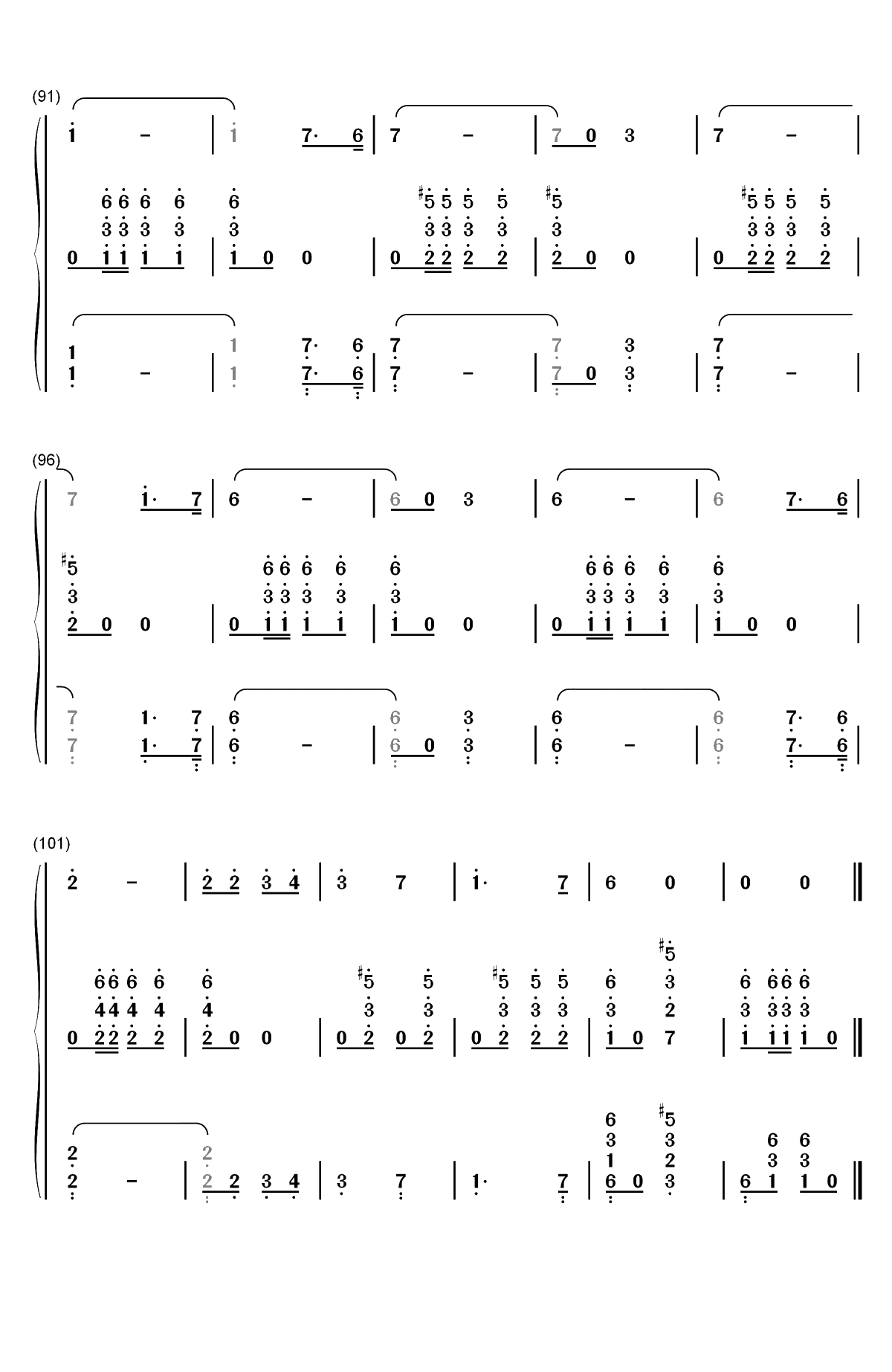 斯拉夫女人的告别-斯拉夫送行曲双手简谱预览7