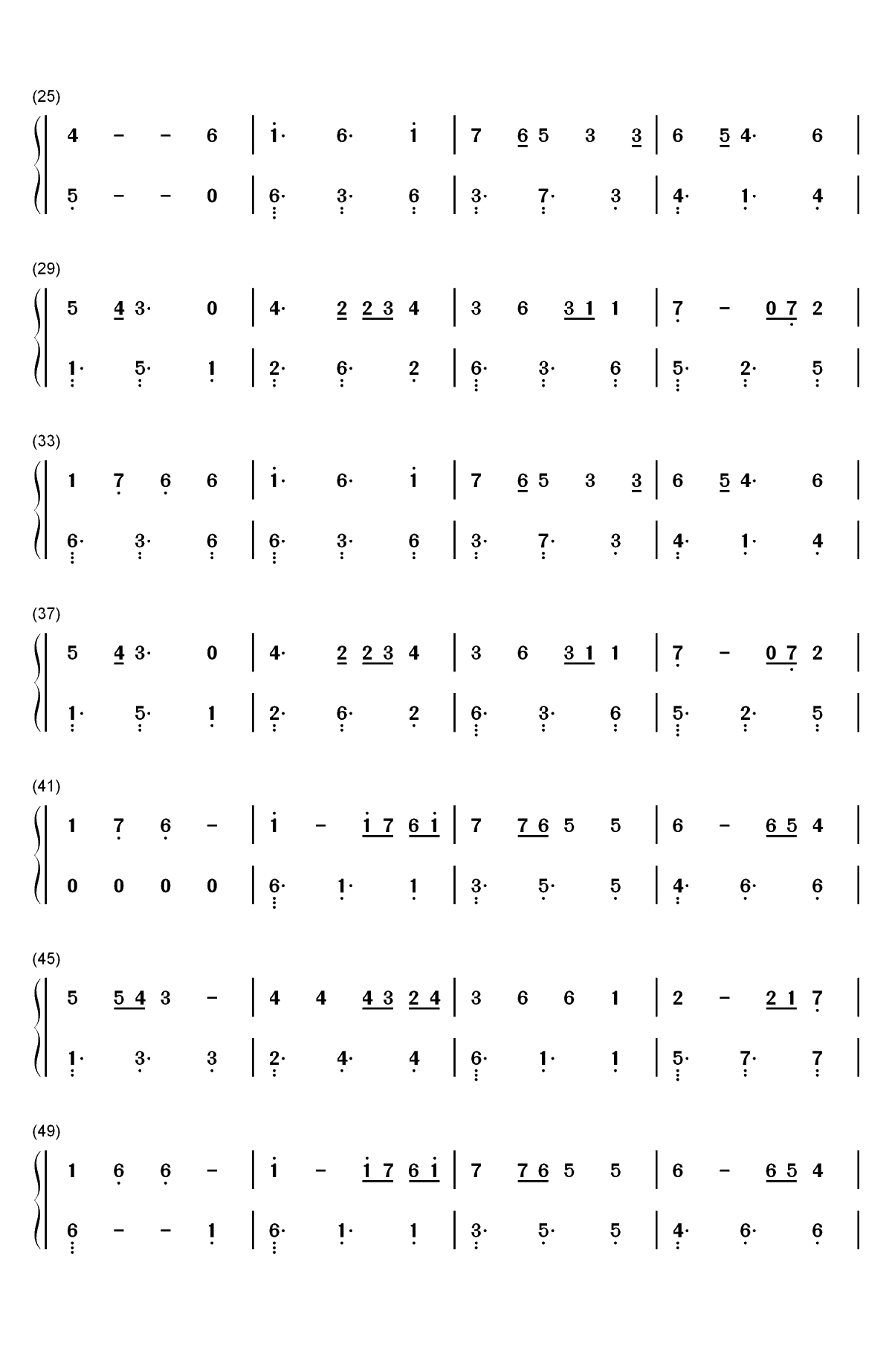 On My Way-简单版-Alan Walker双手简谱预览2