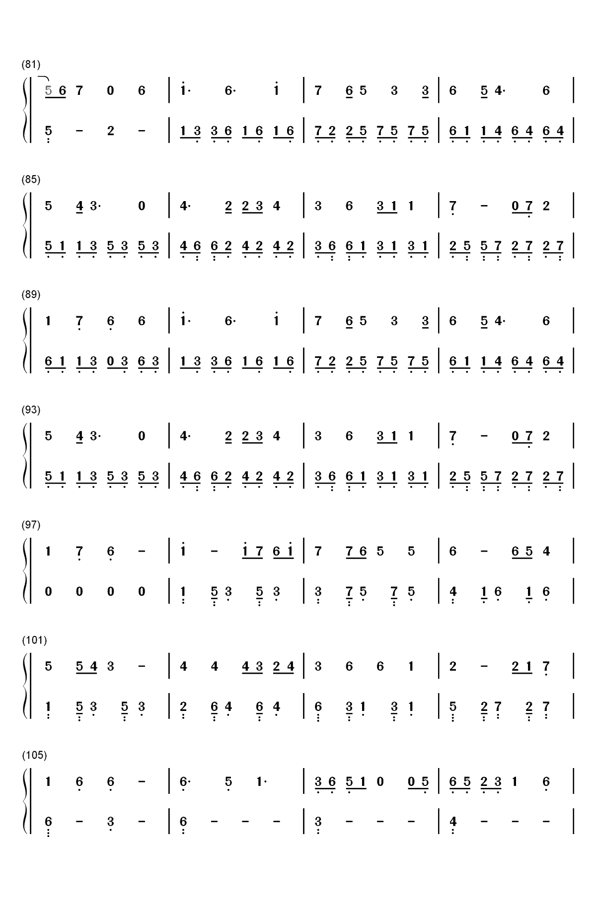 On My Way-简单版-Alan Walker双手简谱预览4