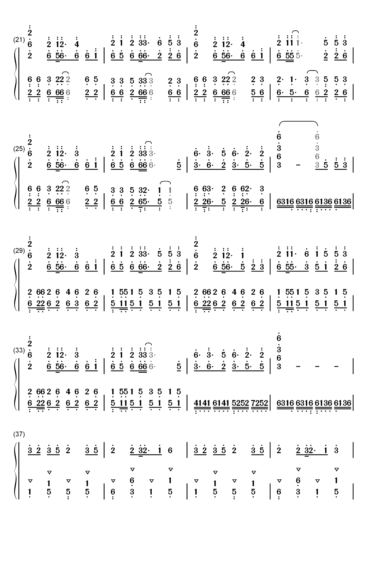 世末歌者-乐正绫双手简谱预览2