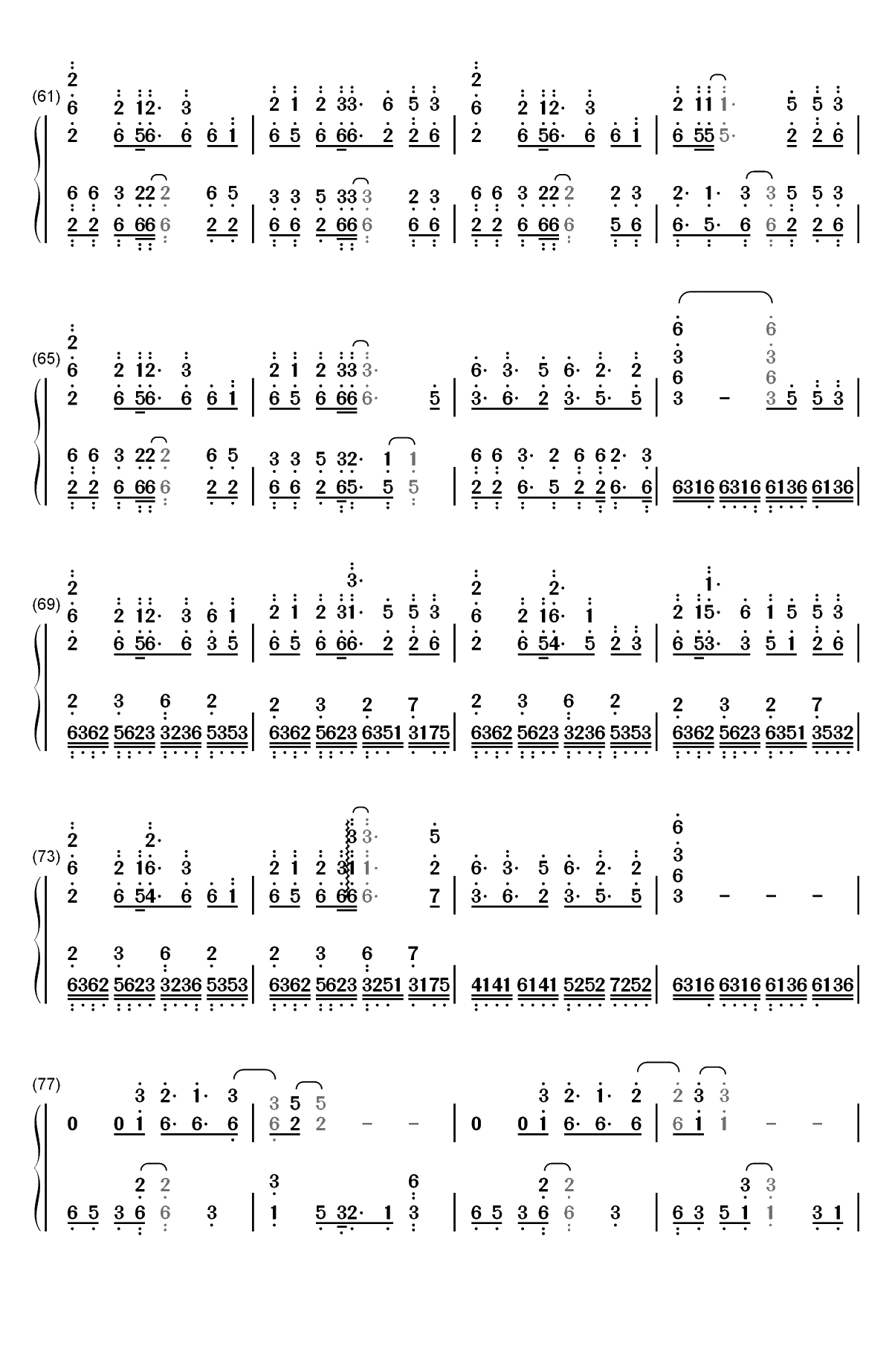 世末歌者-乐正绫双手简谱预览4