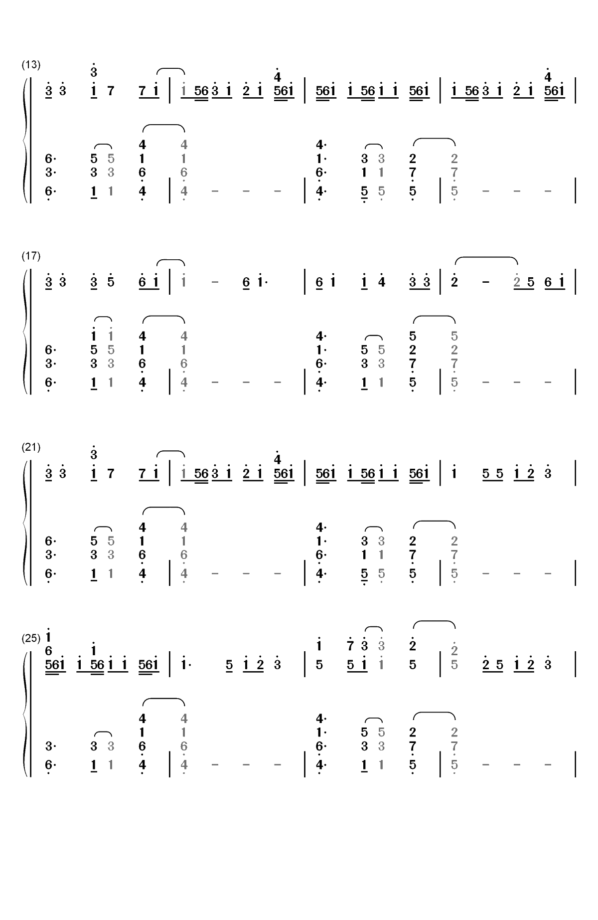 Heaven-Avicii ft Chris Martin双手简谱预览2