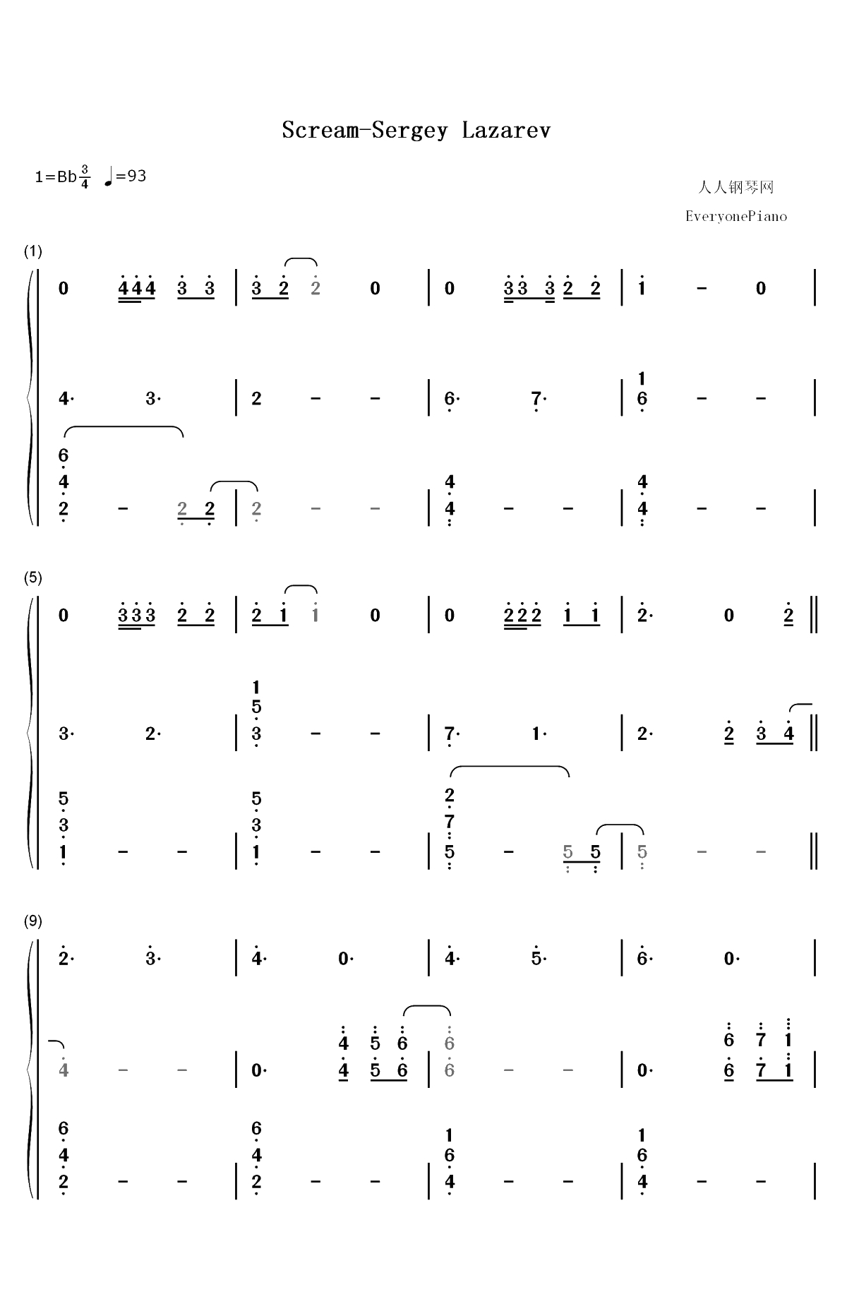 Scream-2019年欧洲歌唱大赛双手简谱预览1