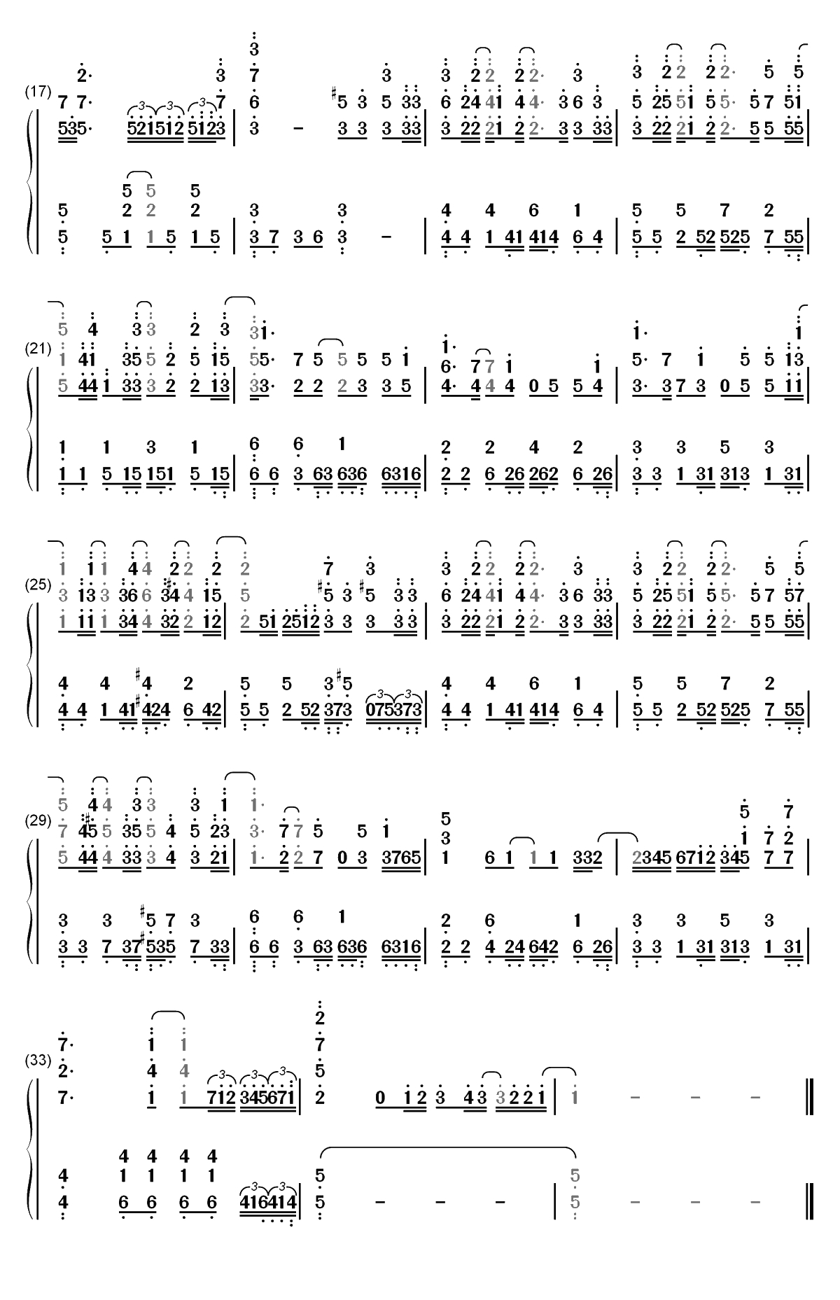 あたしが隣にいるうちに-盾之勇者成名录ED双手简谱预览2