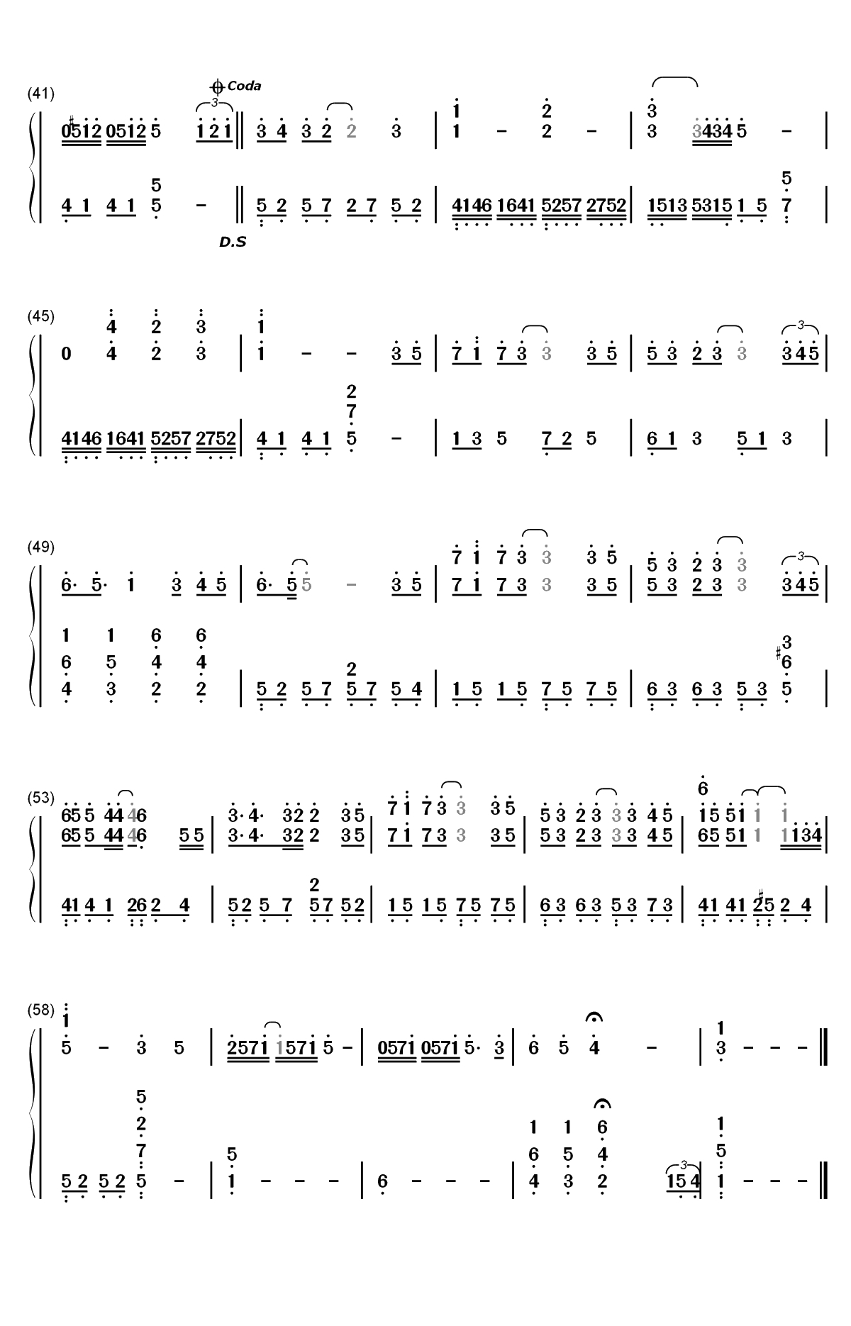 就算没有如果-三生三世十里桃花插曲双手简谱预览3