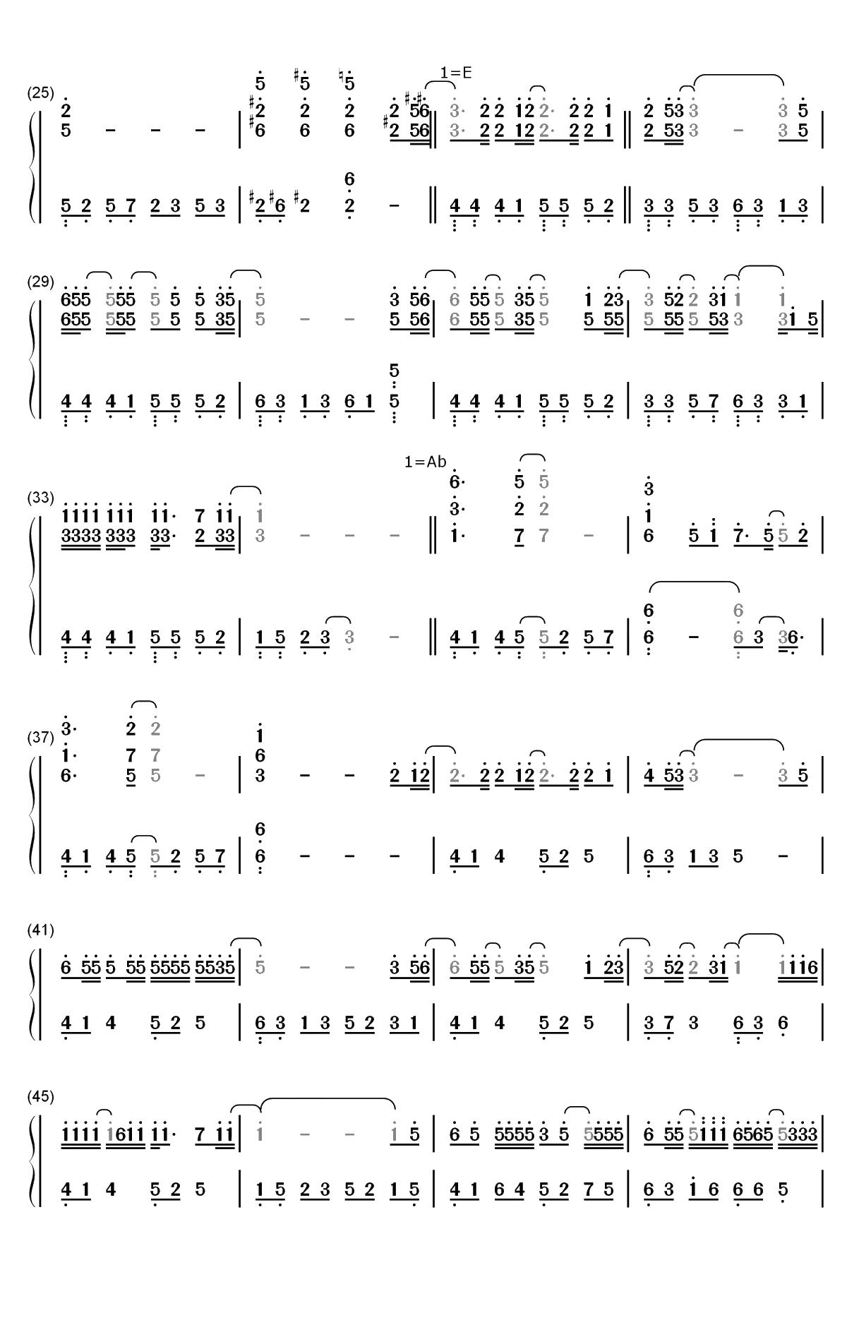 僕が死のうと思ったのは-曾经我也想过一了百了双手简谱预览2
