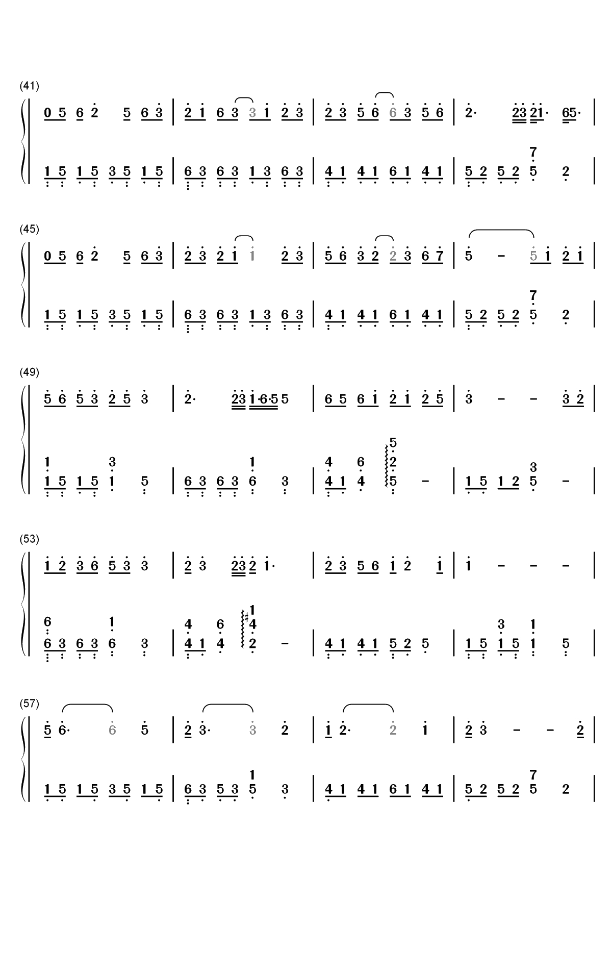 月西江-初音未来双手简谱预览3