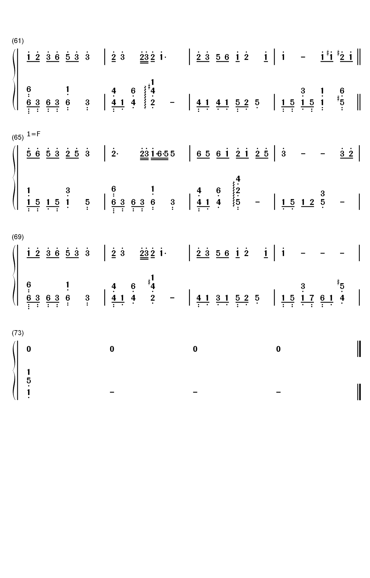 月西江-初音未来双手简谱预览4