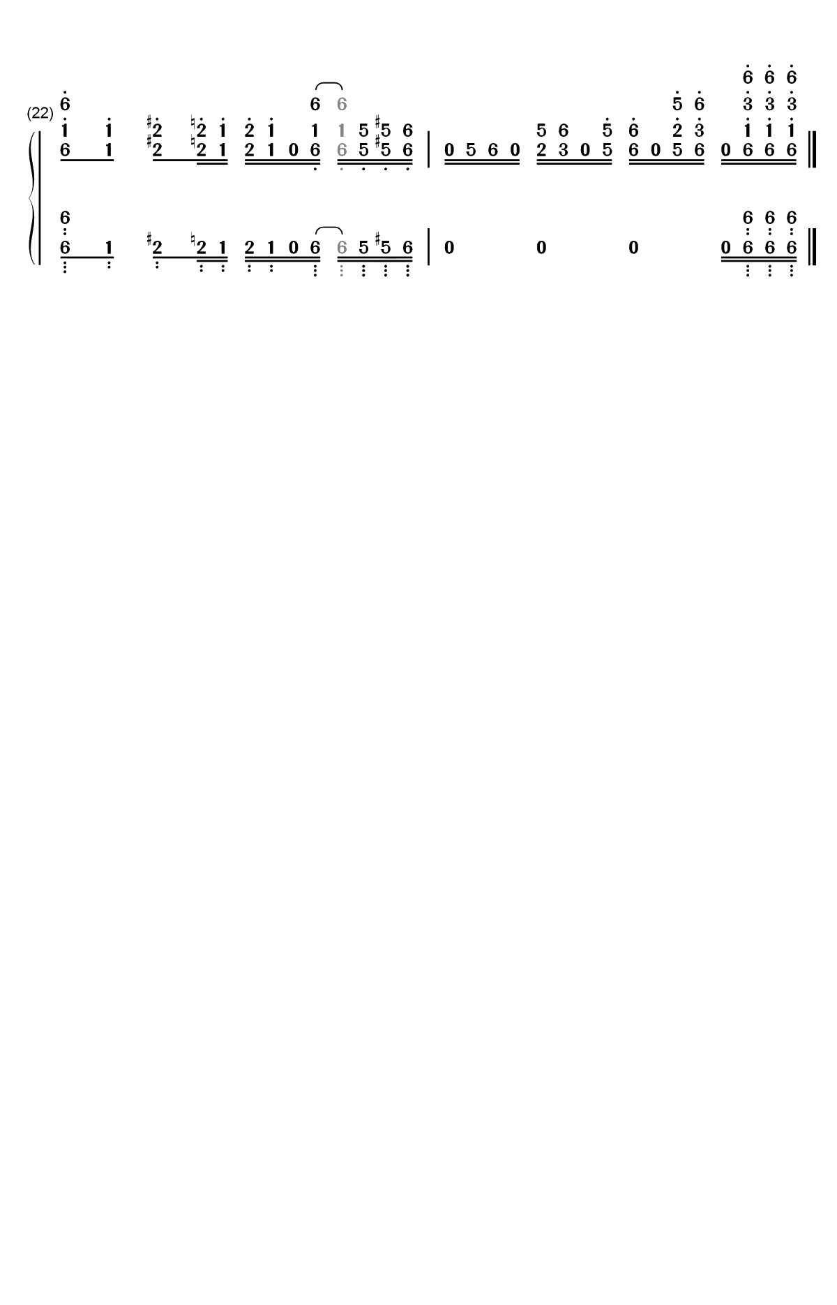 ダメハダメ-魔术学姐ED双手简谱预览3