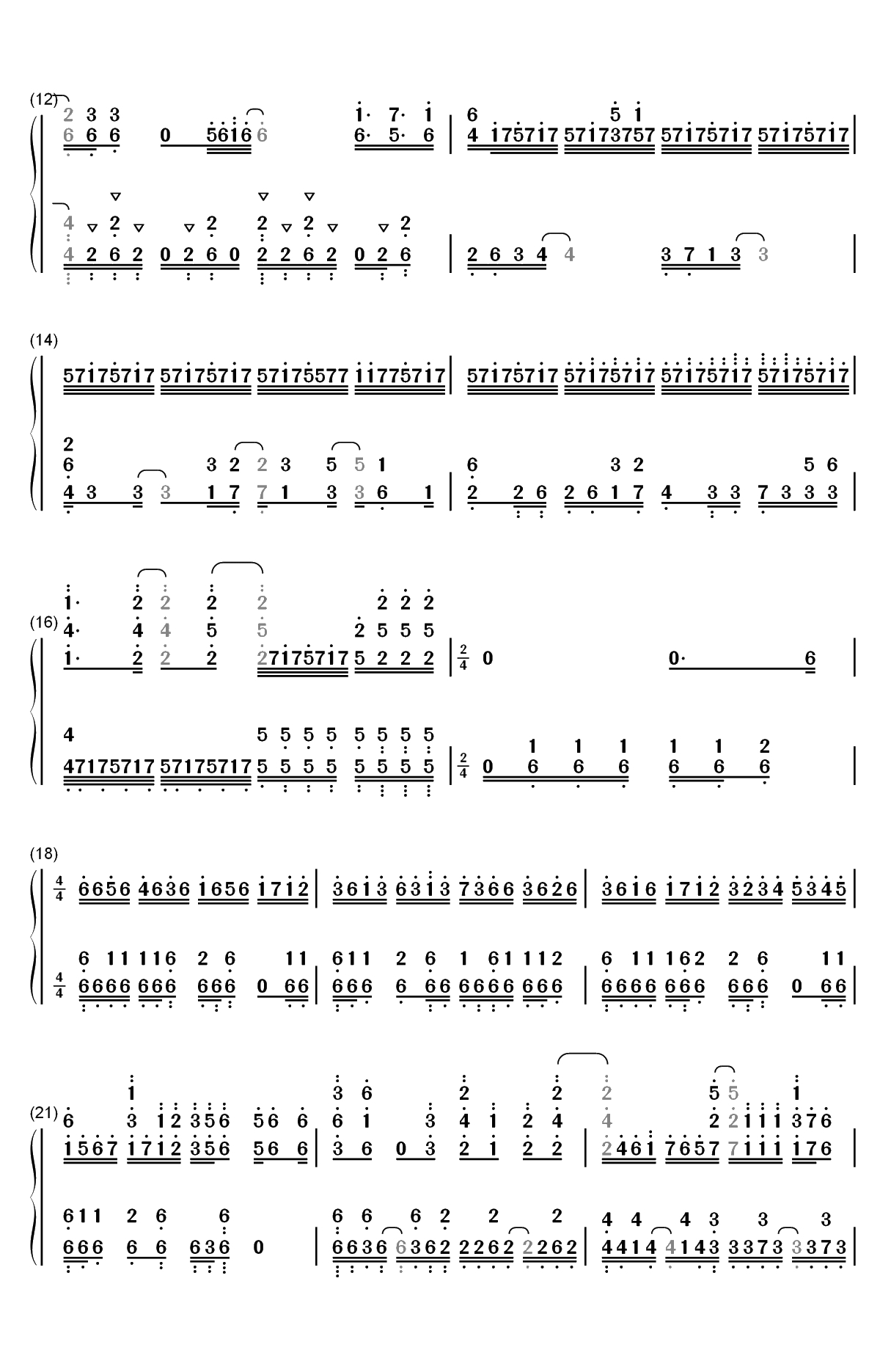 FLARE-平凡职业造就世界最强OP双手简谱预览2